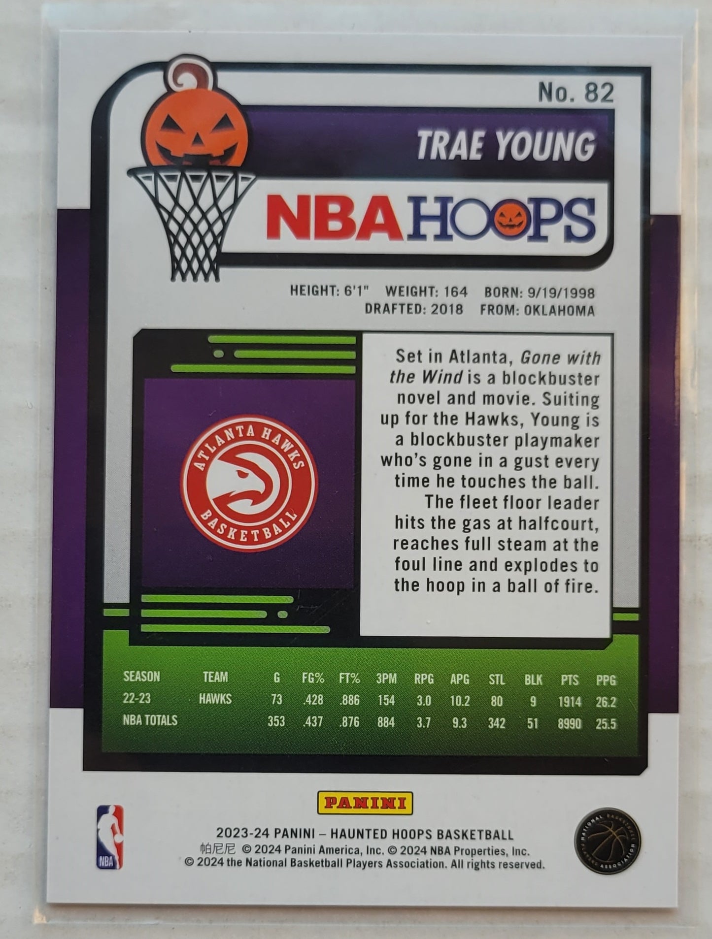 Trae Young - 2023-24 Hoops Haunted Hoops Orange #82