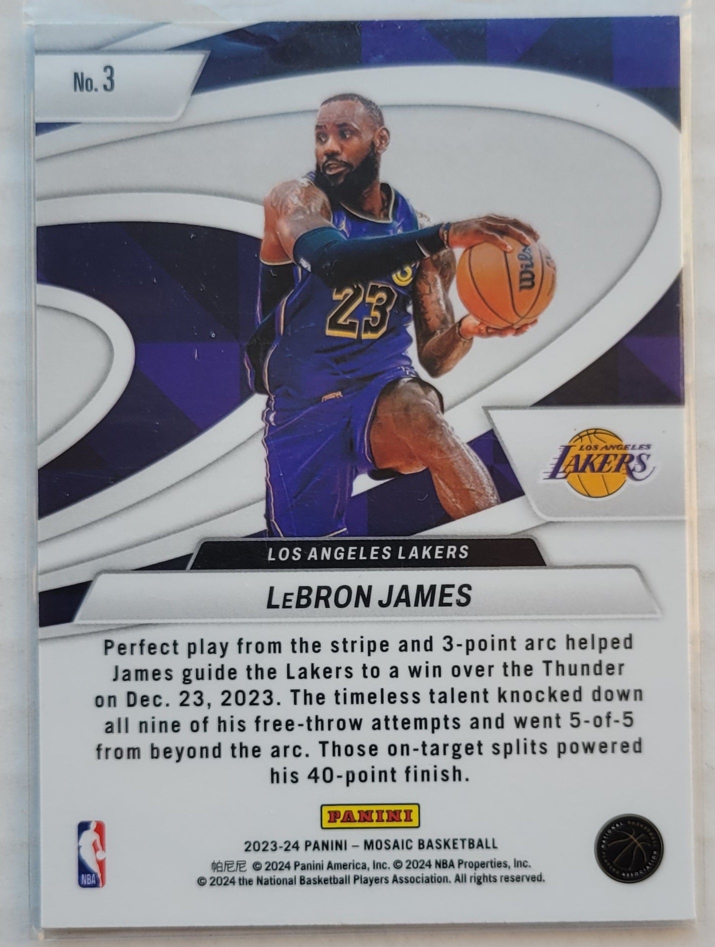 LeBron James - 2023-24 Panini Mosaic Give and Go #3