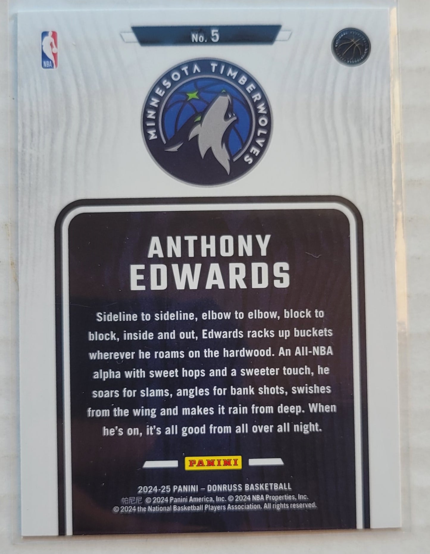 Anthony Edwards - 2024-25 Donruss Hardwood Masters #5