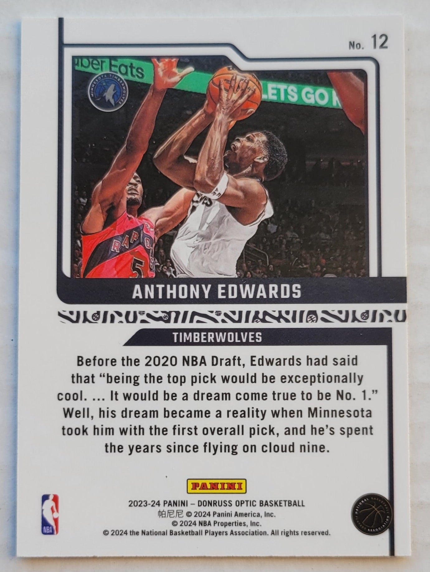 Anthony Edwards - 2023-24 Donruss Optic Elite Dominators #12