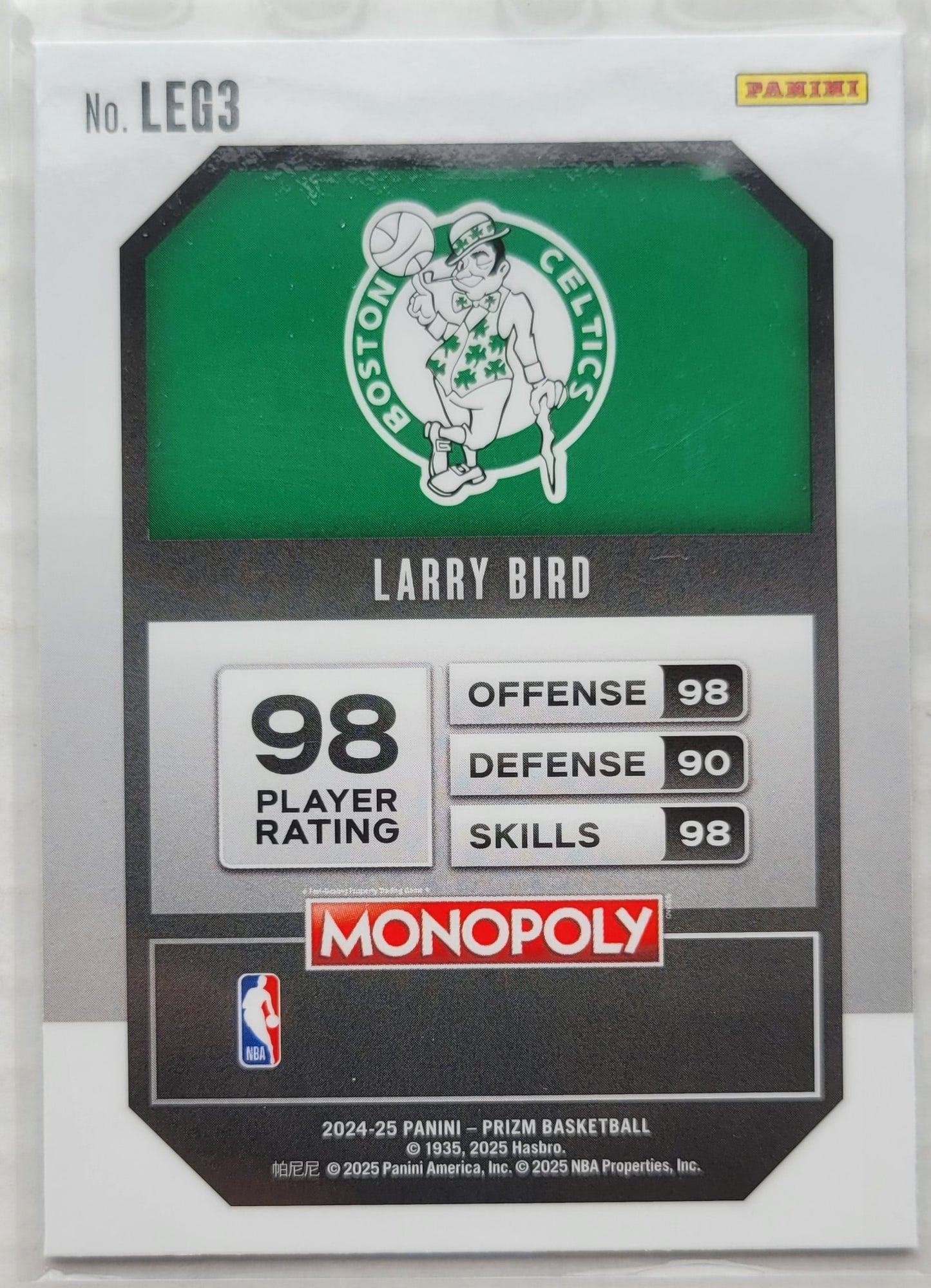 Larry Bird - 2024-25 Panini Prizm Monopoly Legends #LEG3
