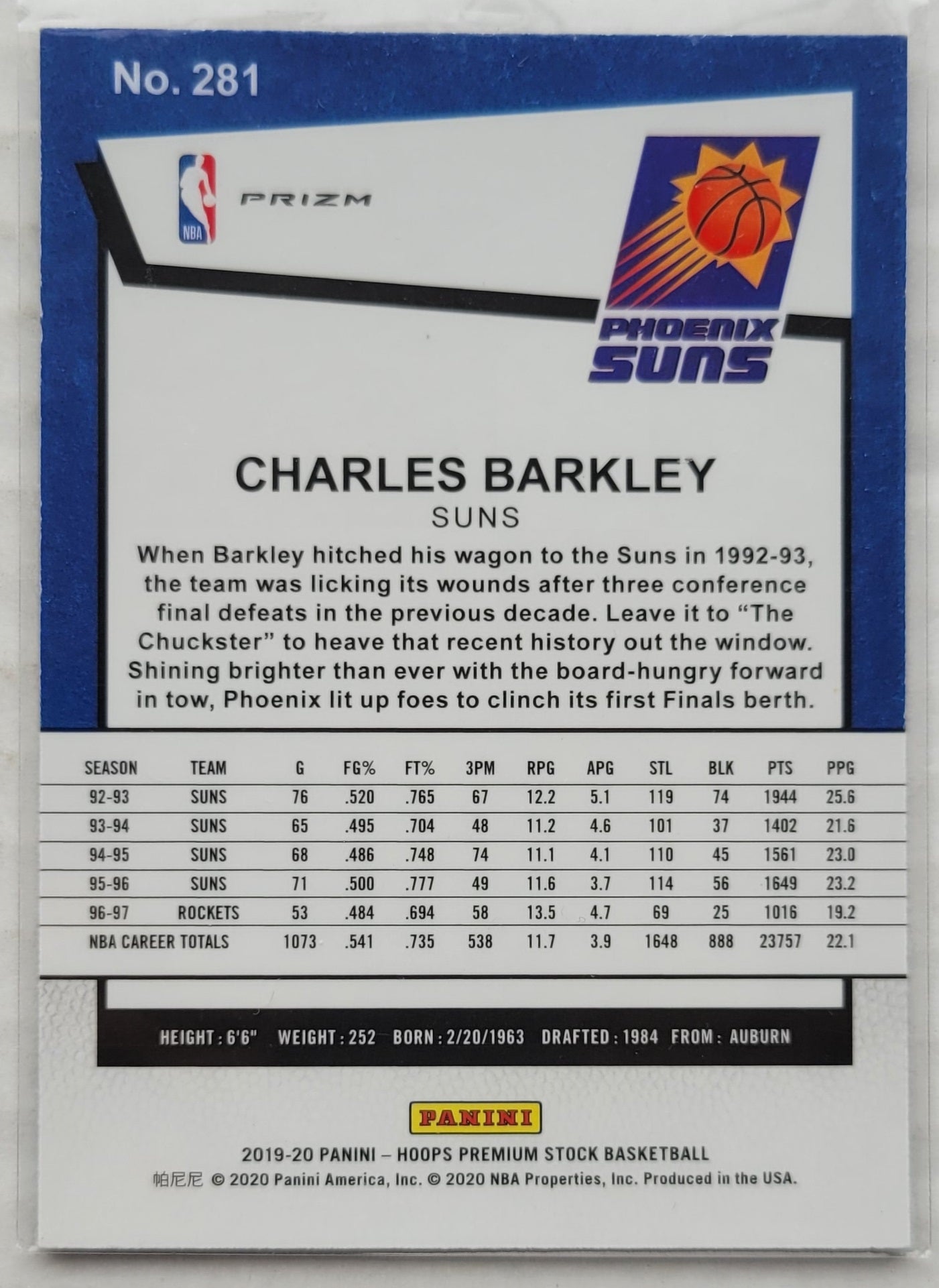 Charles Barkley - 2019-20 Hoops Premium Stock Prizms Green #281