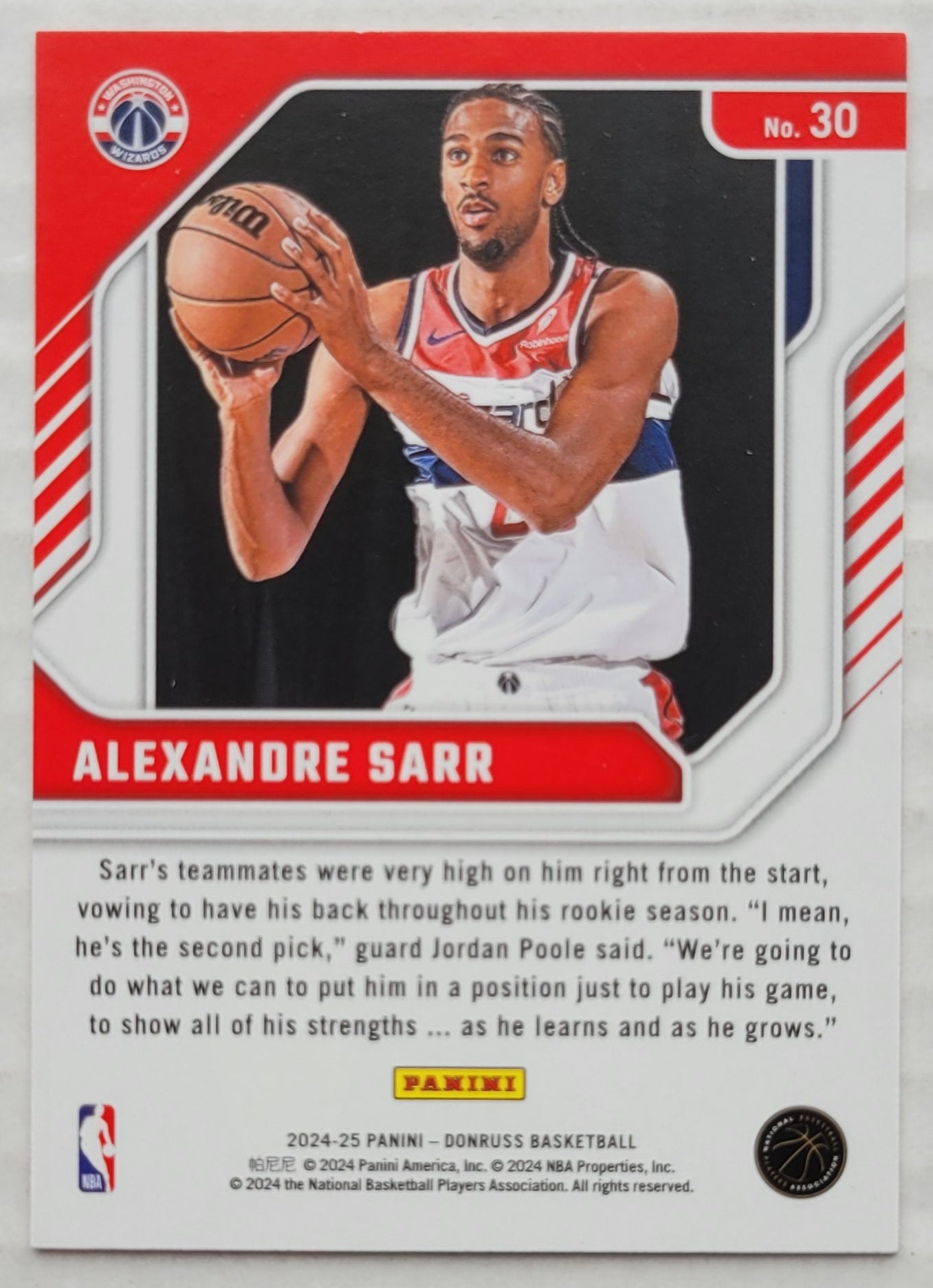 Alexandre Sarr - 2024-25 Donruss Franchise Features #30