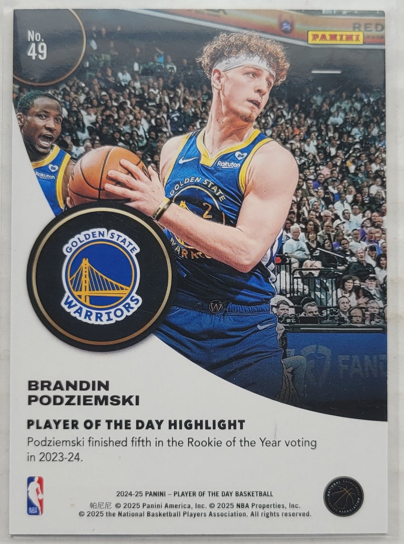 Brandin Podziemski - 2024-25 Panini Player of the Day Orange #49 - 115/199