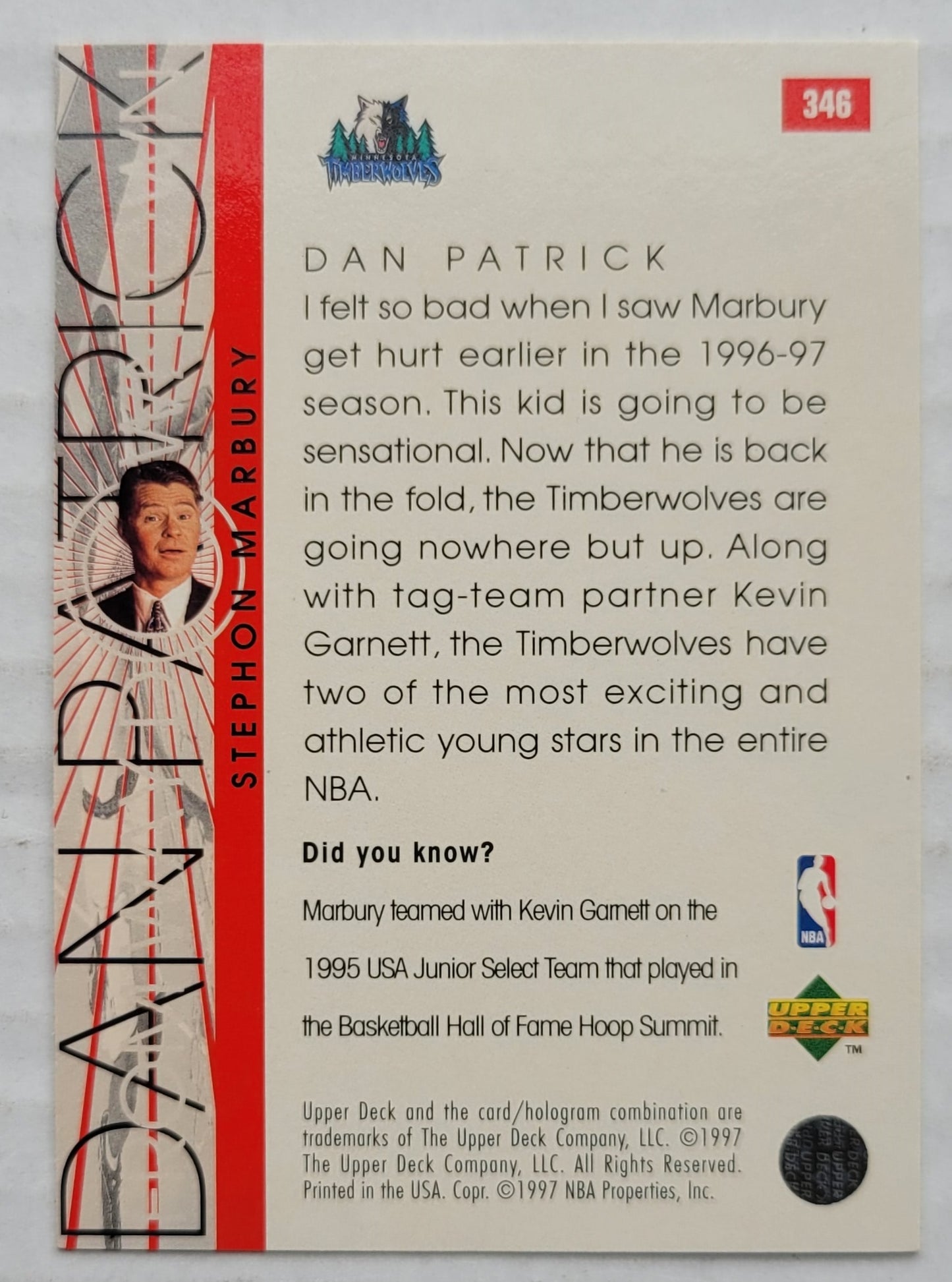 Stephon Marbury - 1996-97 Upper Deck #346 WD
