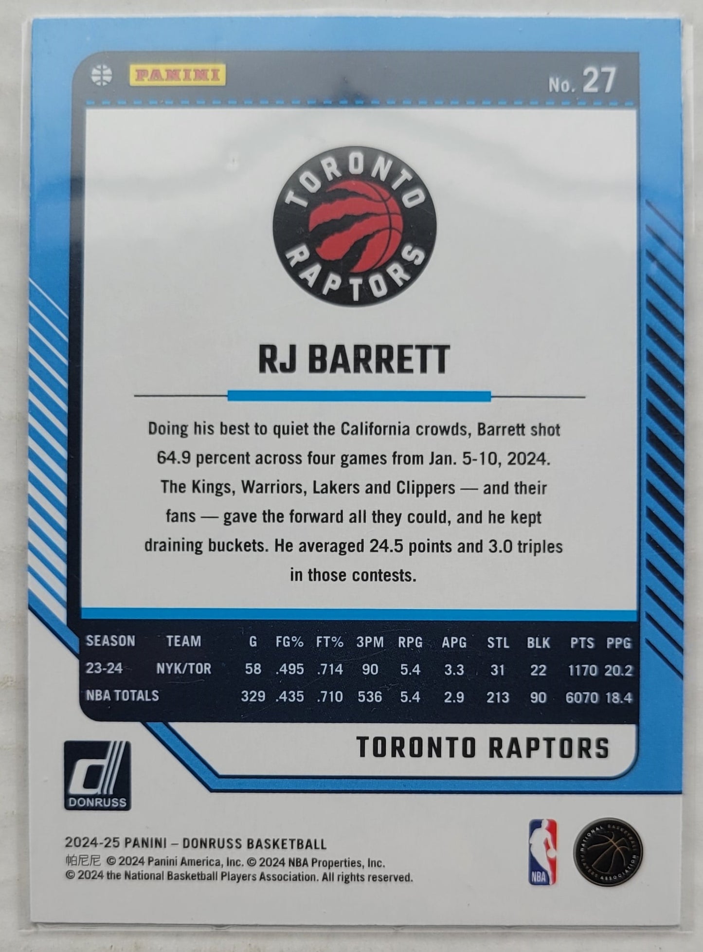 RJ Barrett - 2024-25 Donruss Disco #27