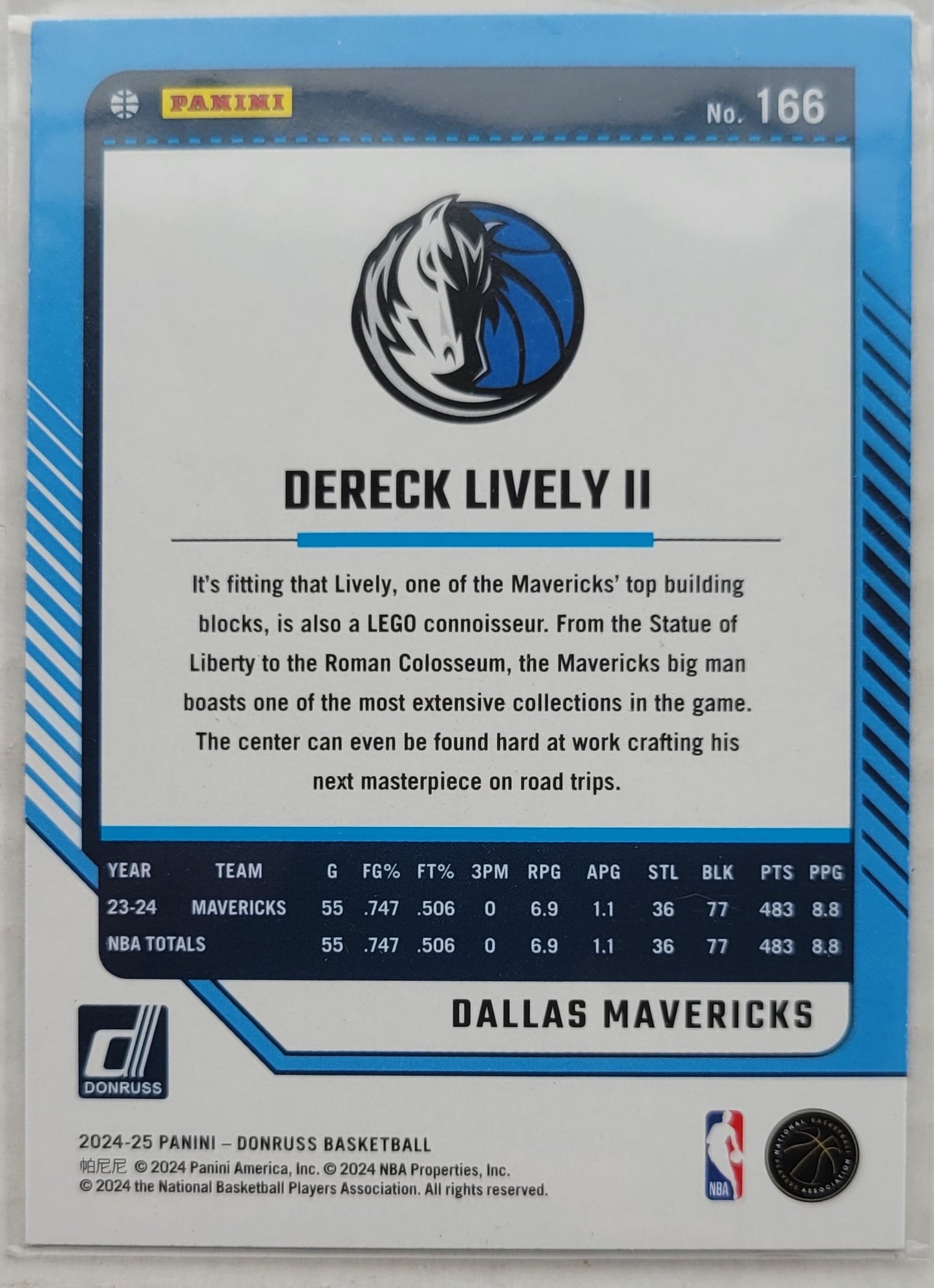 Dereck Lively II - 2024-25 Donruss Holo Green Laser #166