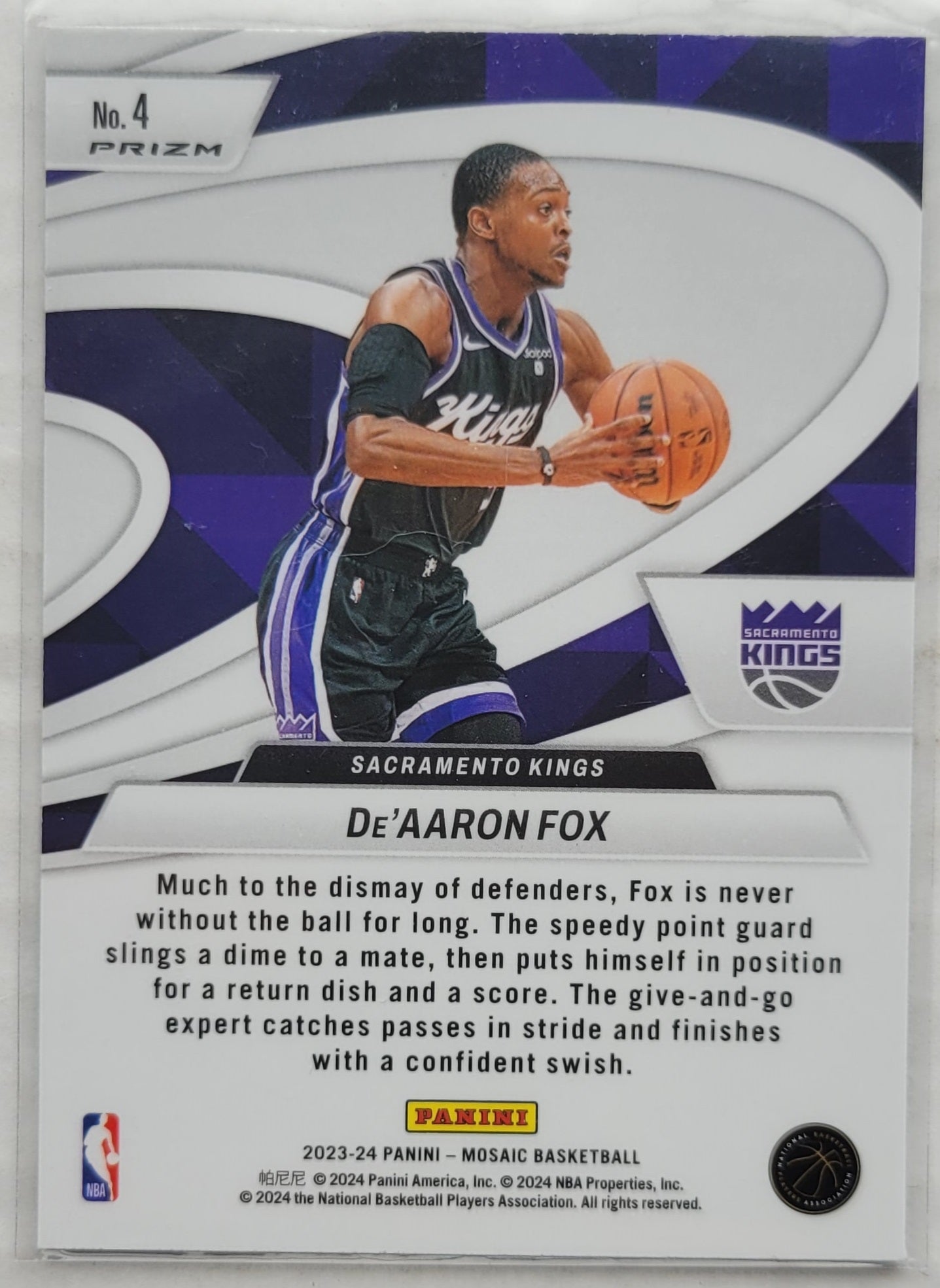 De'Aaron Fox - 2023-24 Panini Mosaic Give and Go Mosaic Green #4