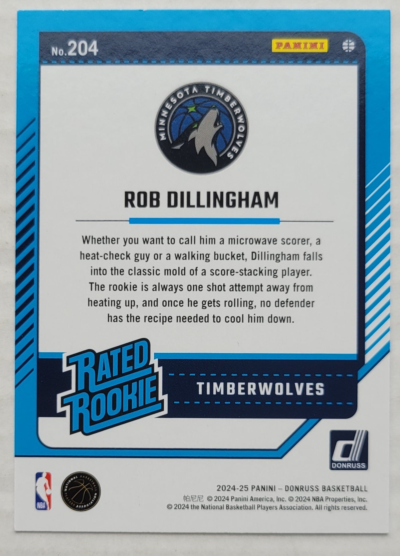 Rob Dillingham - 2024-25 Donruss #204 RR RC