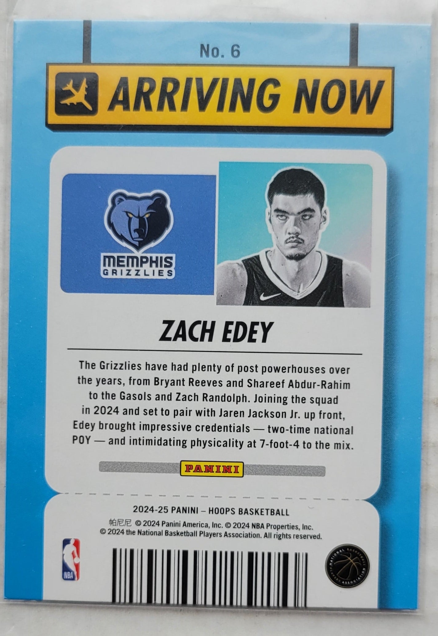 Zach Edey - 2024-25 Hoops Arriving Now Winter #6