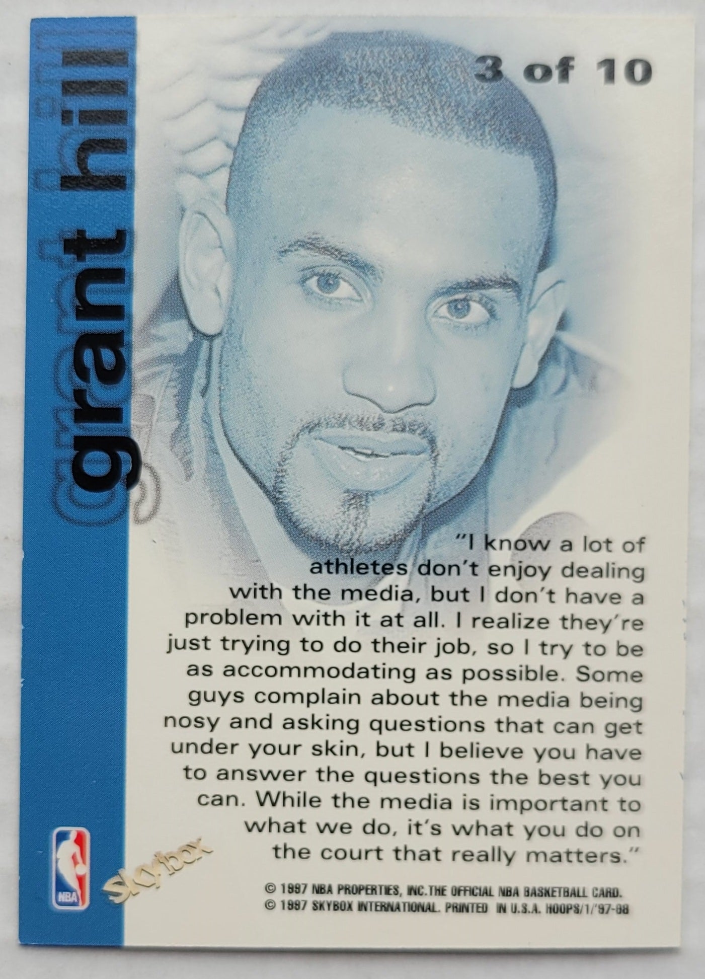 Grant Hill - 1997-98 Hoops Chill with Hill #3 Lots of questions