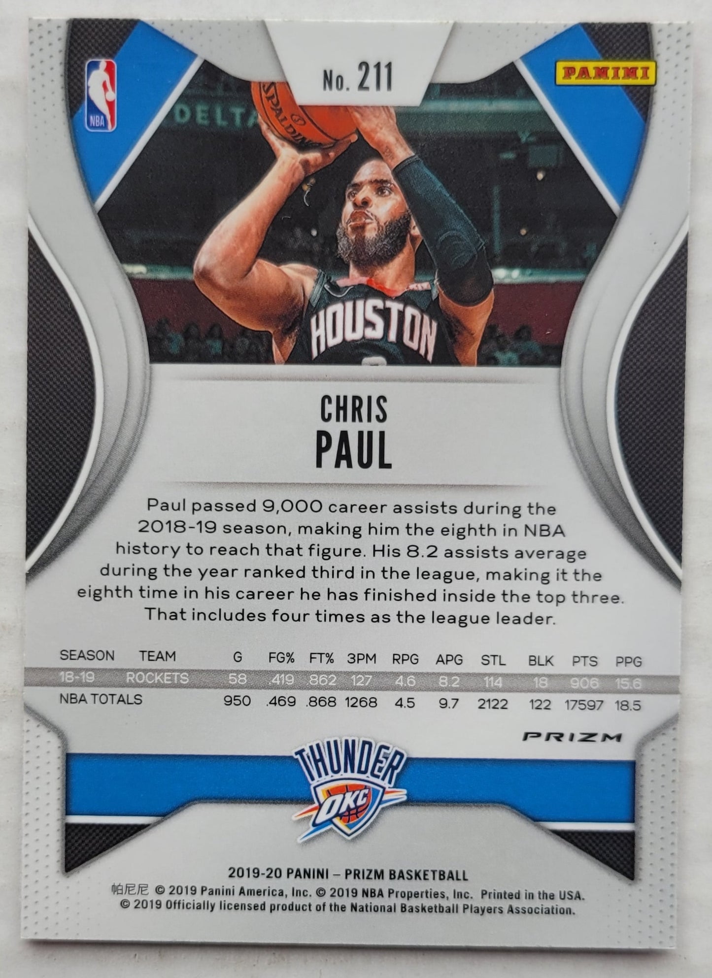 Chris Paul - 2019-20 Panini Prizm Prizms Pink Ice #211