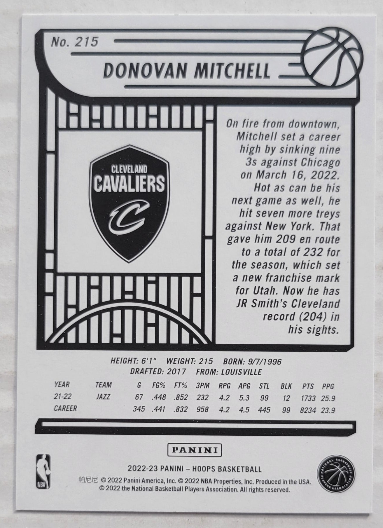 Donovan Mitchell - 2022-23 Hoops Blue #215