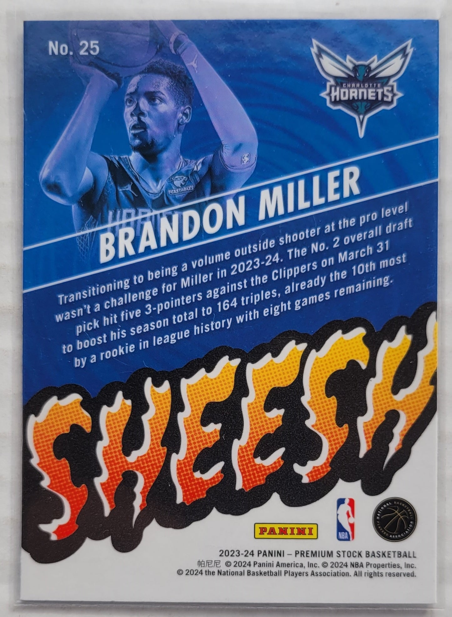 Brandon Miller - 2023-24 Hoops Premium Stock Sheesh #25