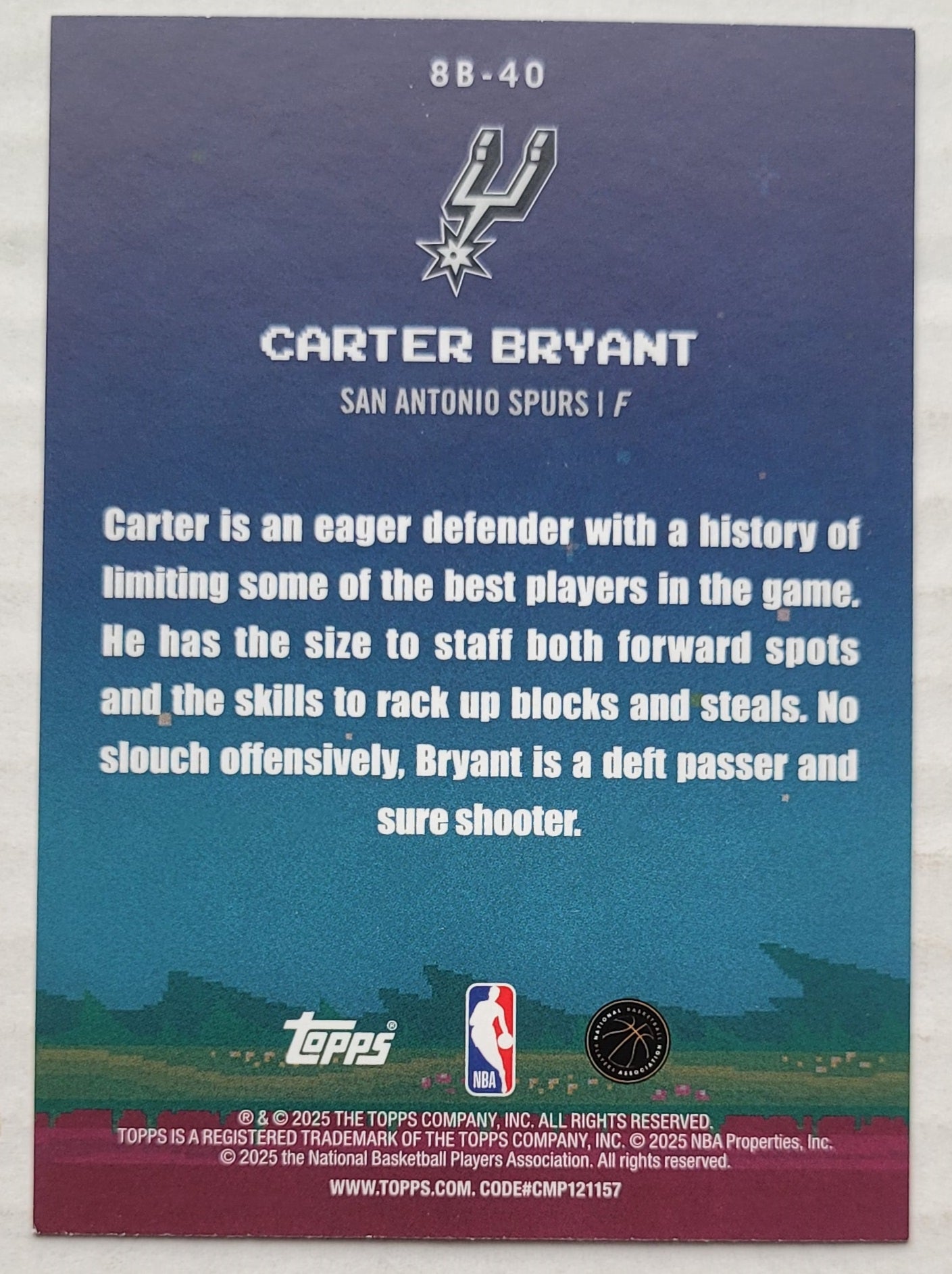 Carter Bryant - 2025-26 Topps 8-Bit Ballers #8B40