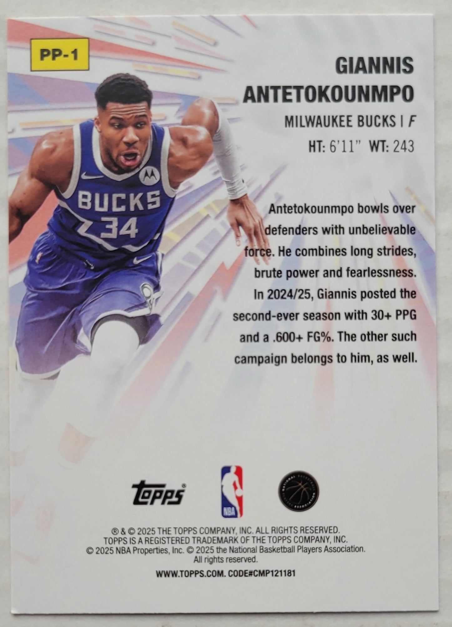 Giannis Antetokounmpo - 2025-26 Topps Power Players #PP1