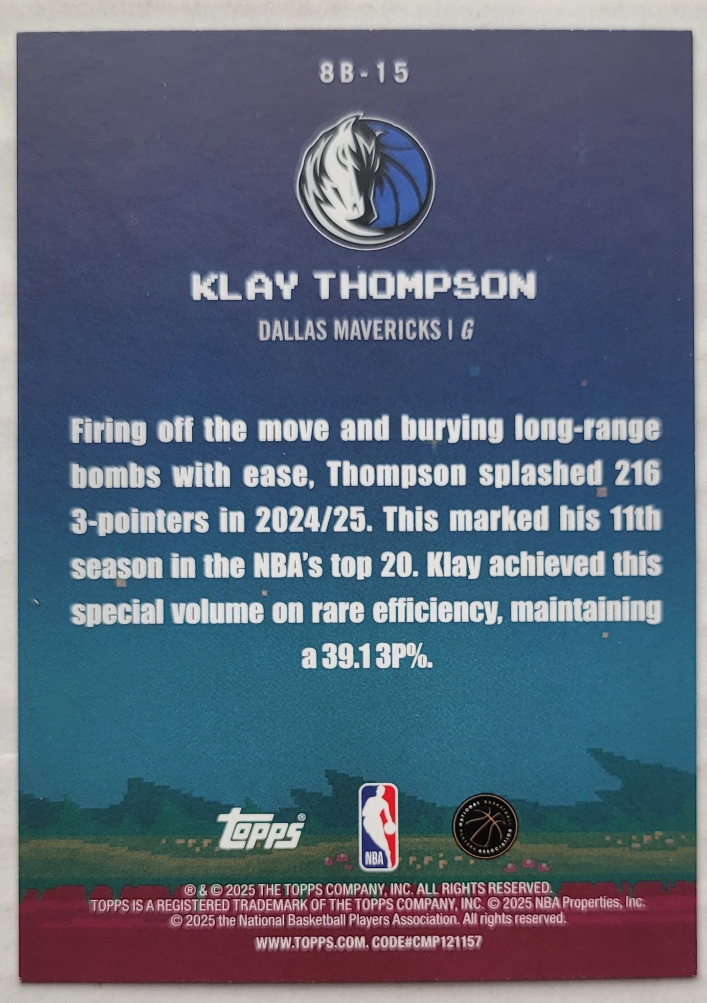 Klay Thompson - 2025-26 Topps 8-Bit Ballers #8B15