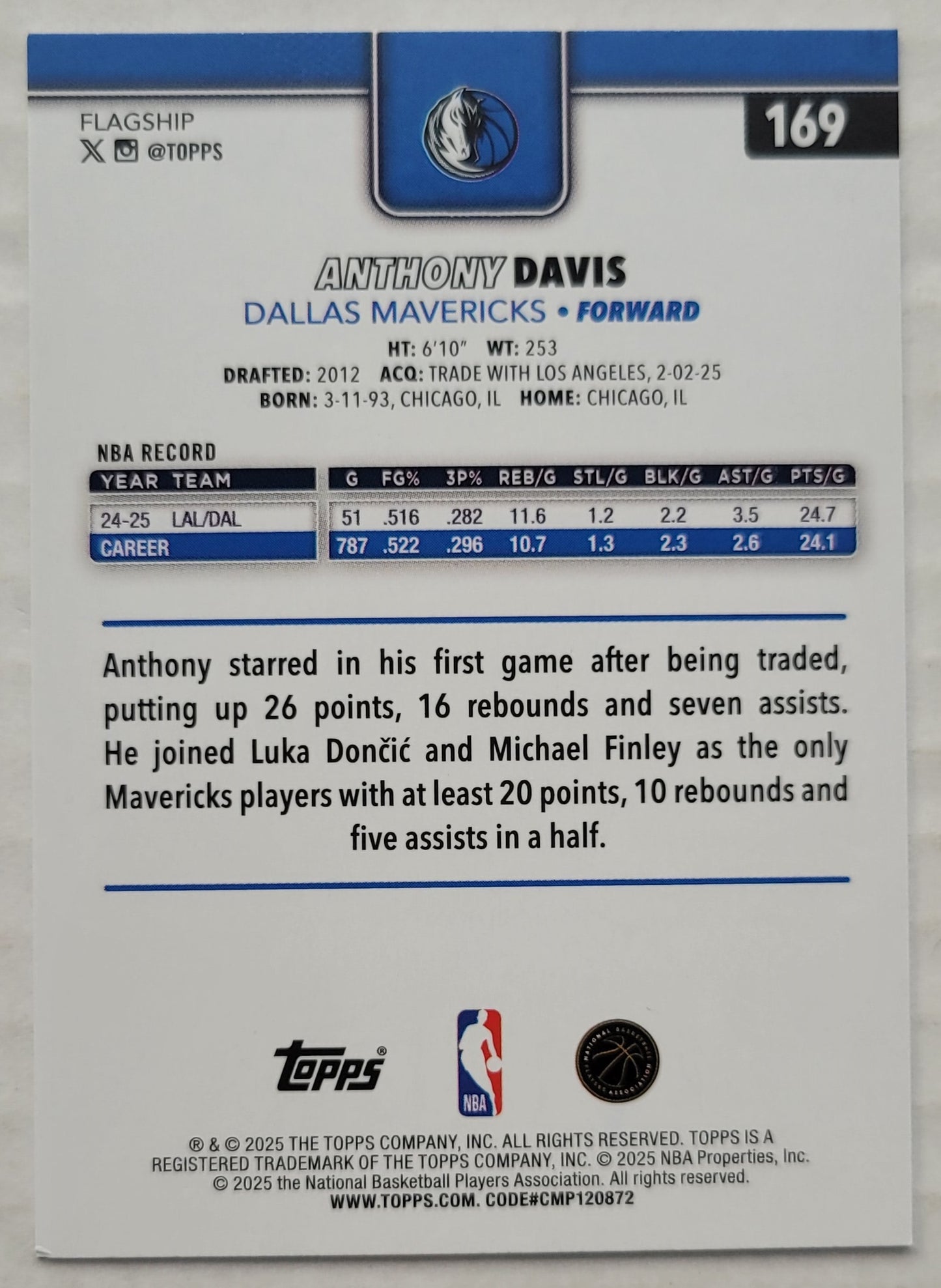 Anthony Davis - 2025-26 Topps #169