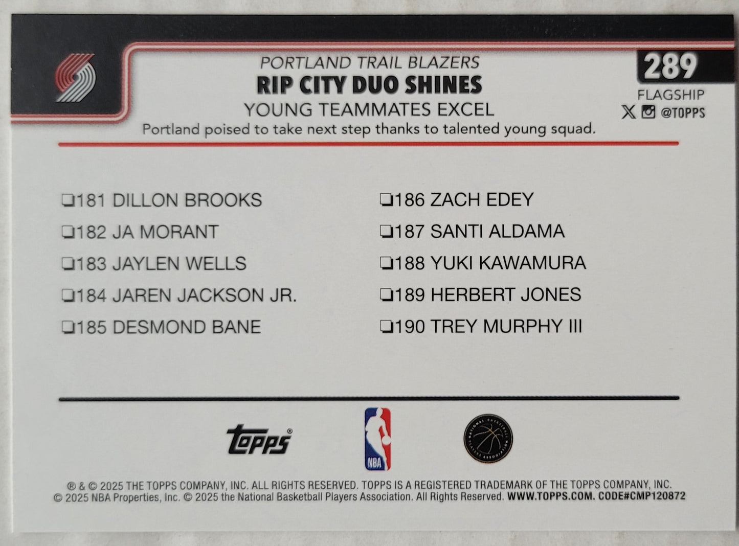 Toumani Camara / Donovan Clingan - 2025-26 Topps #289