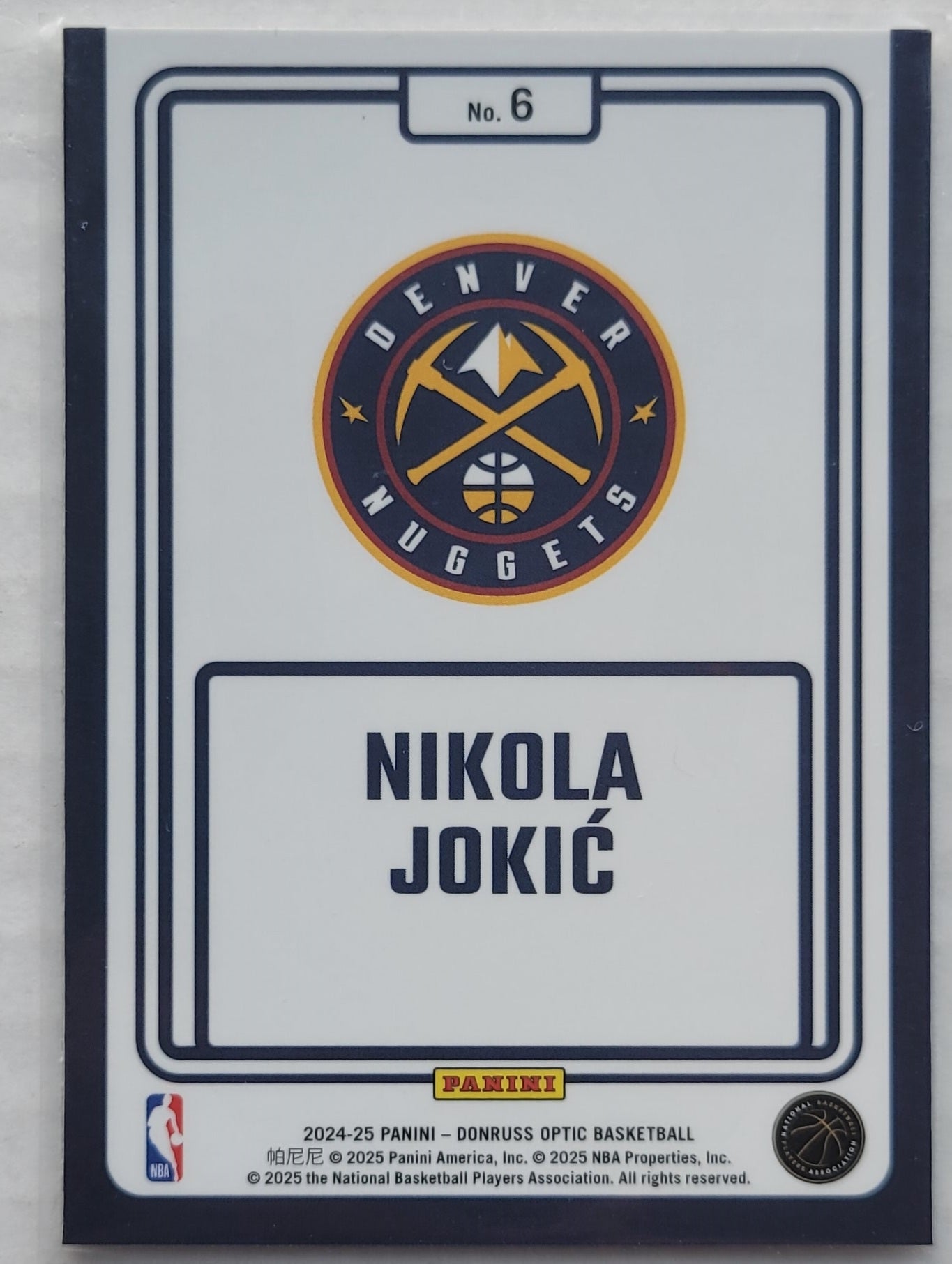 Nikola Jokic - 2024-25 Donruss Optic Winner Stays #6