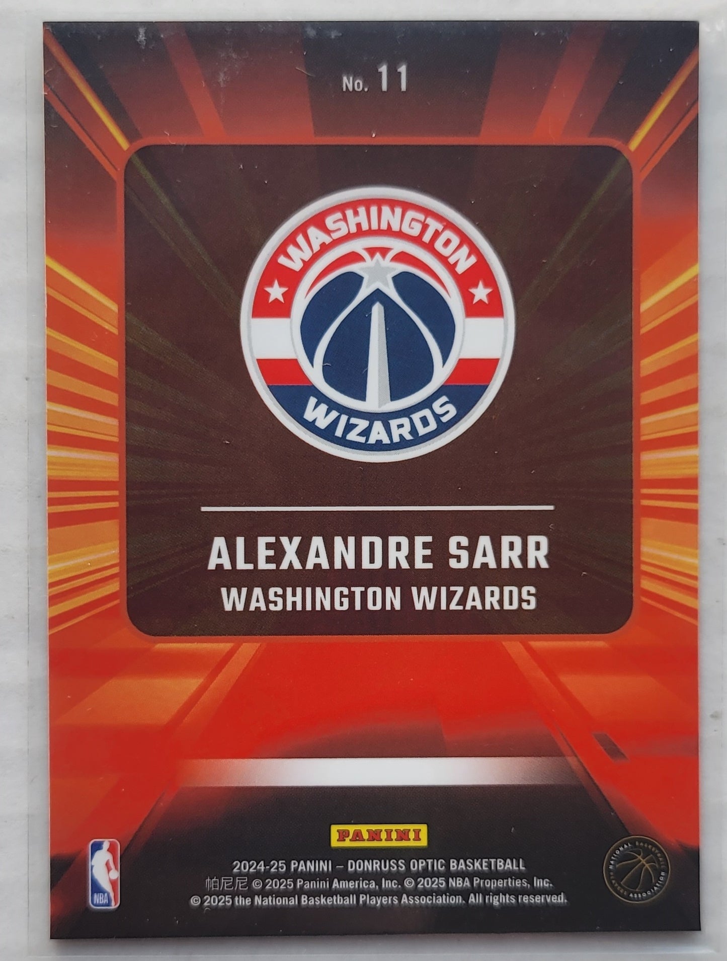 Alexandre Sarr - 2024-25 Donruss Optic Express Lane #11