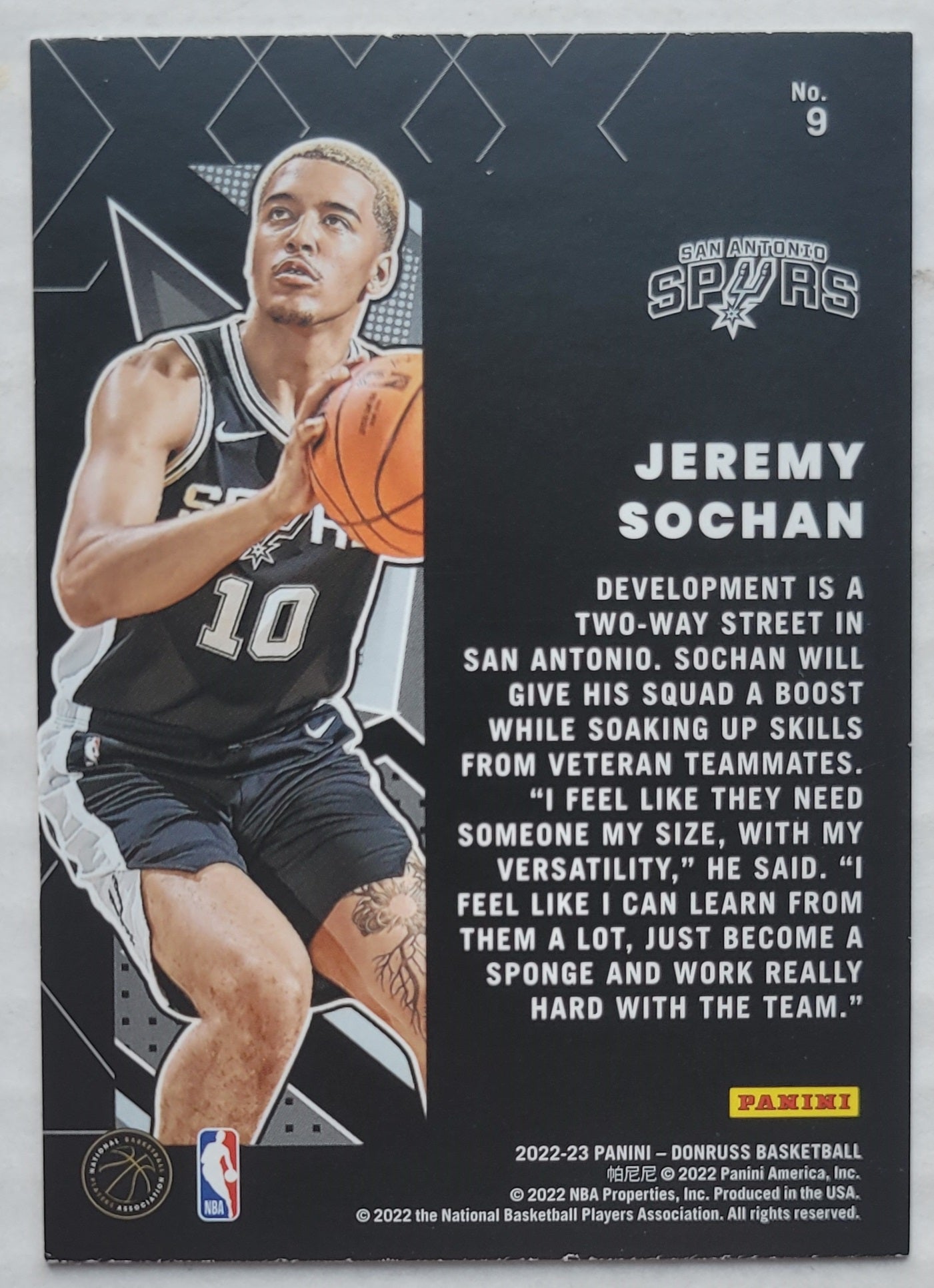 Jeremy Sochan - 2022-23 Donruss Great X-Pectations #9