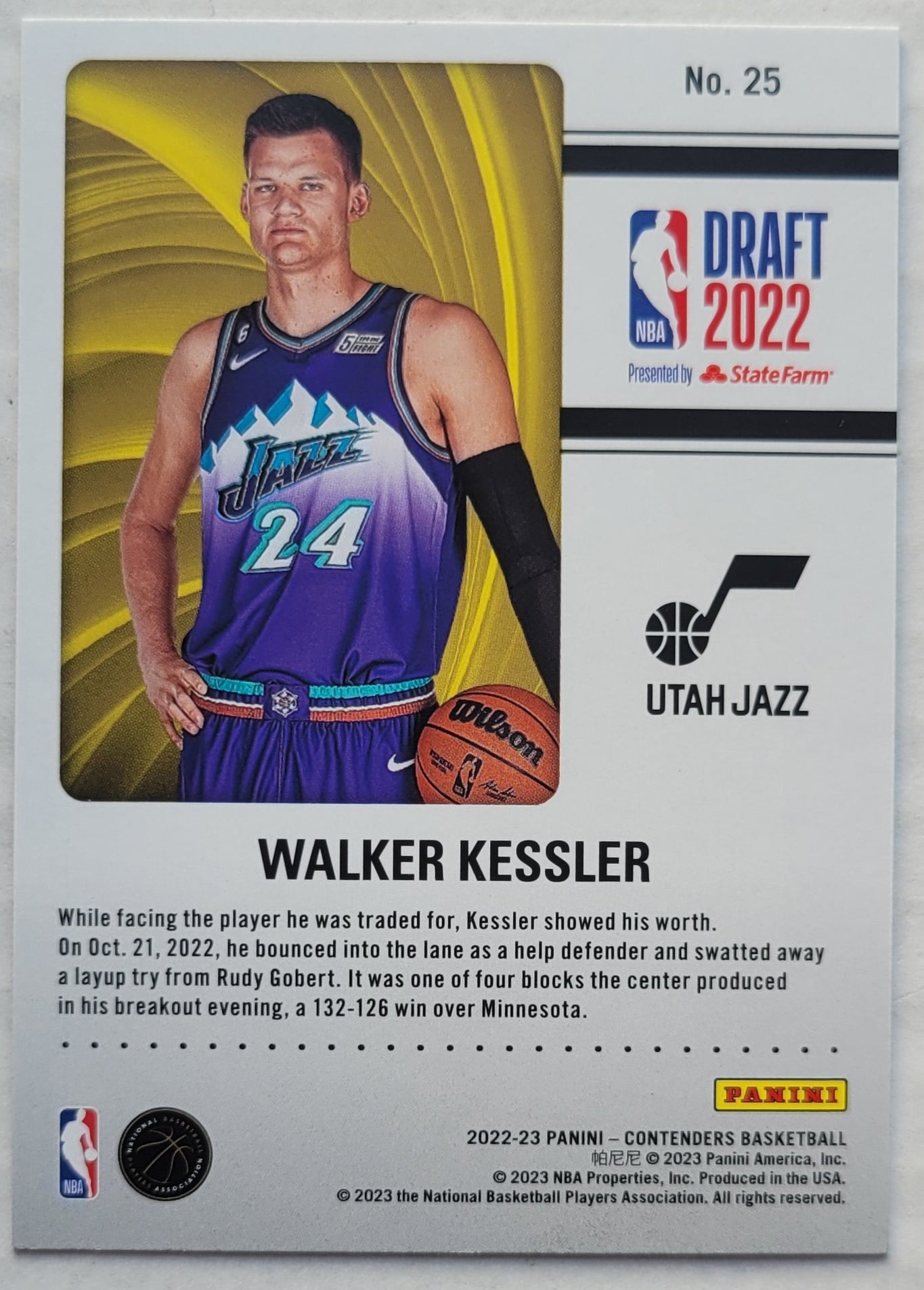 Walker Kessler - 2022-23 Panini Contenders Draft Class Contenders #25