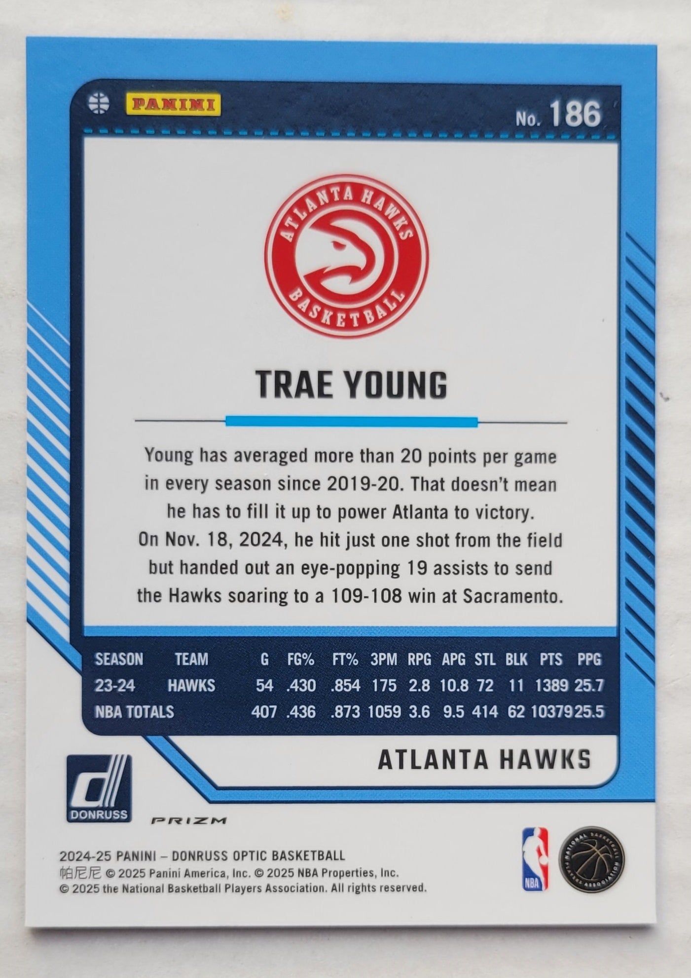 Trae Young - 2024-25 Donruss Optic Purple #186