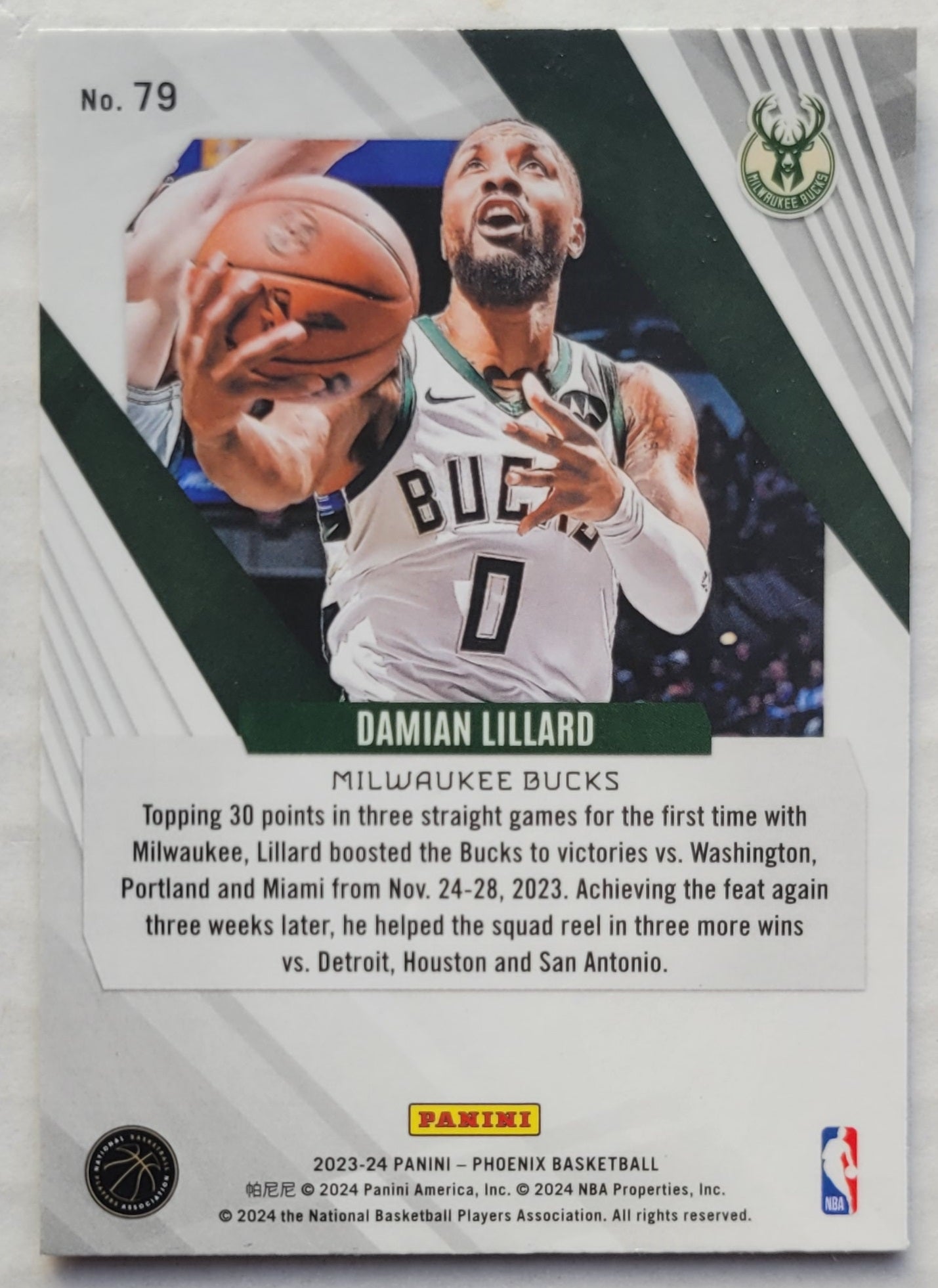 Damian Lillard - 2023-24 Panini Phoenix Teal Lazer #79