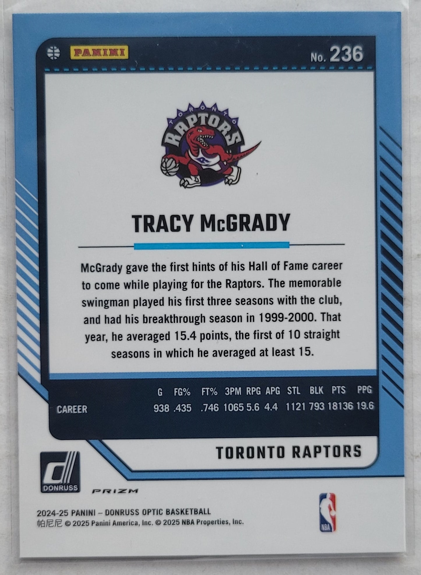 Tracy McGrady - 2024-25 Donruss Optic Holo #236 LGD