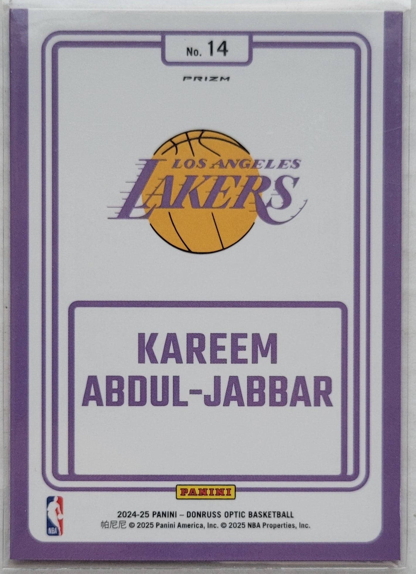 Kareem Abdul-Jabbar - 2024-25 Donruss Optic Winner Stays Purple #14