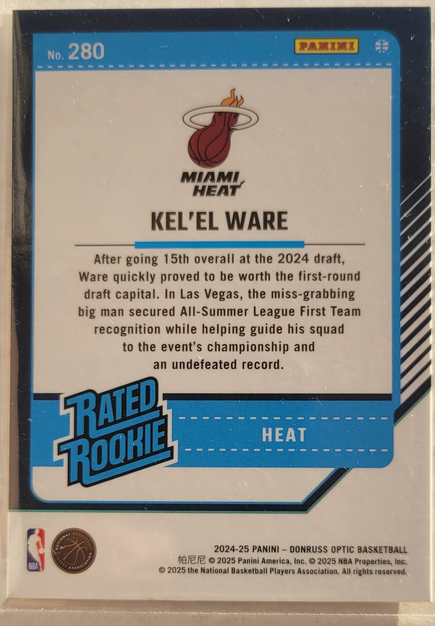 Kel'el Ware - 2024-25 Donruss Optic #280 RR RC