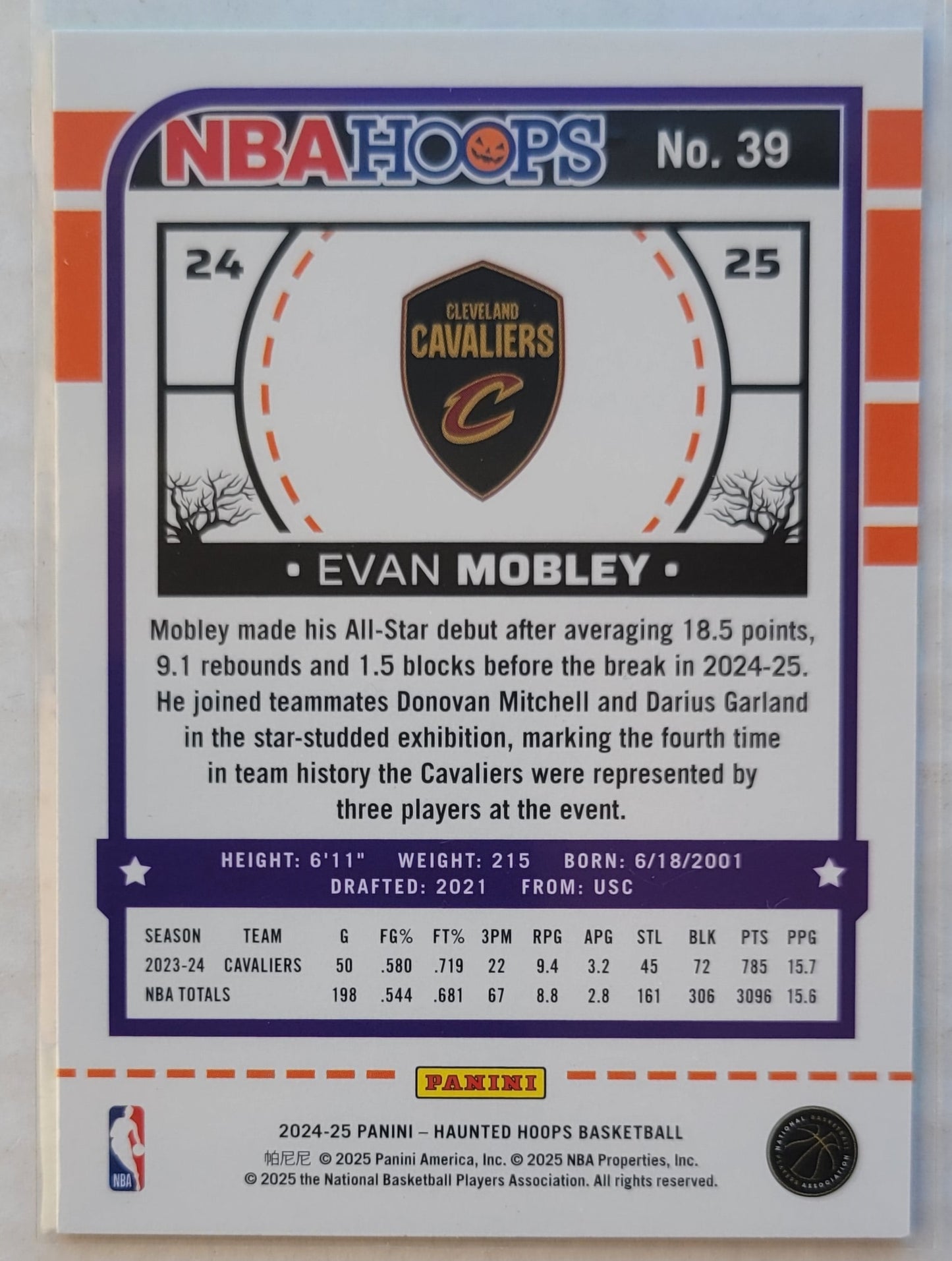 Evan Mobley - 2024-25 Hoops Haunted Hoops Slime #39