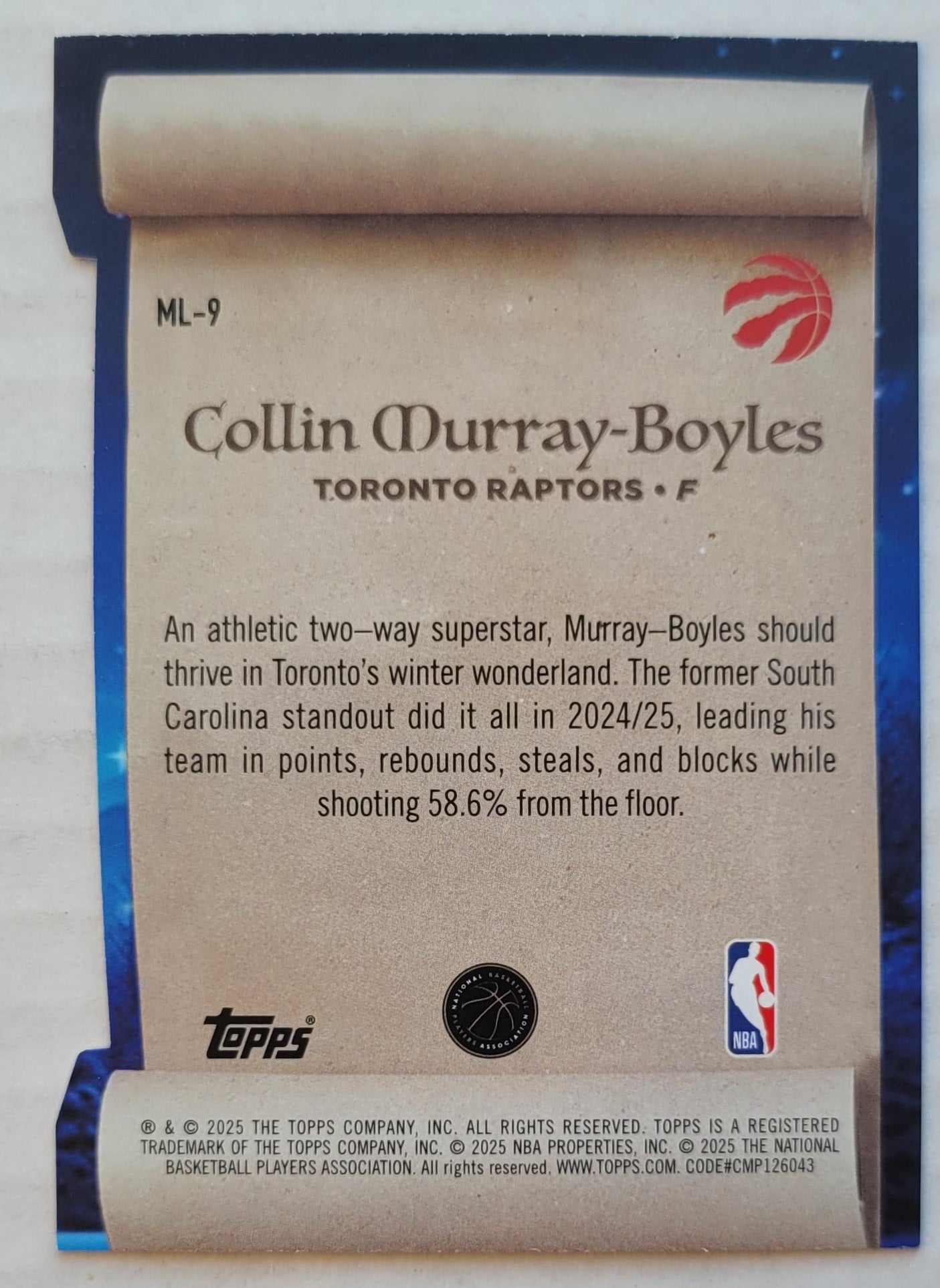 Collin Murray-Boyles - 2025-26 Topps Holiday Making The Nice List #ML9