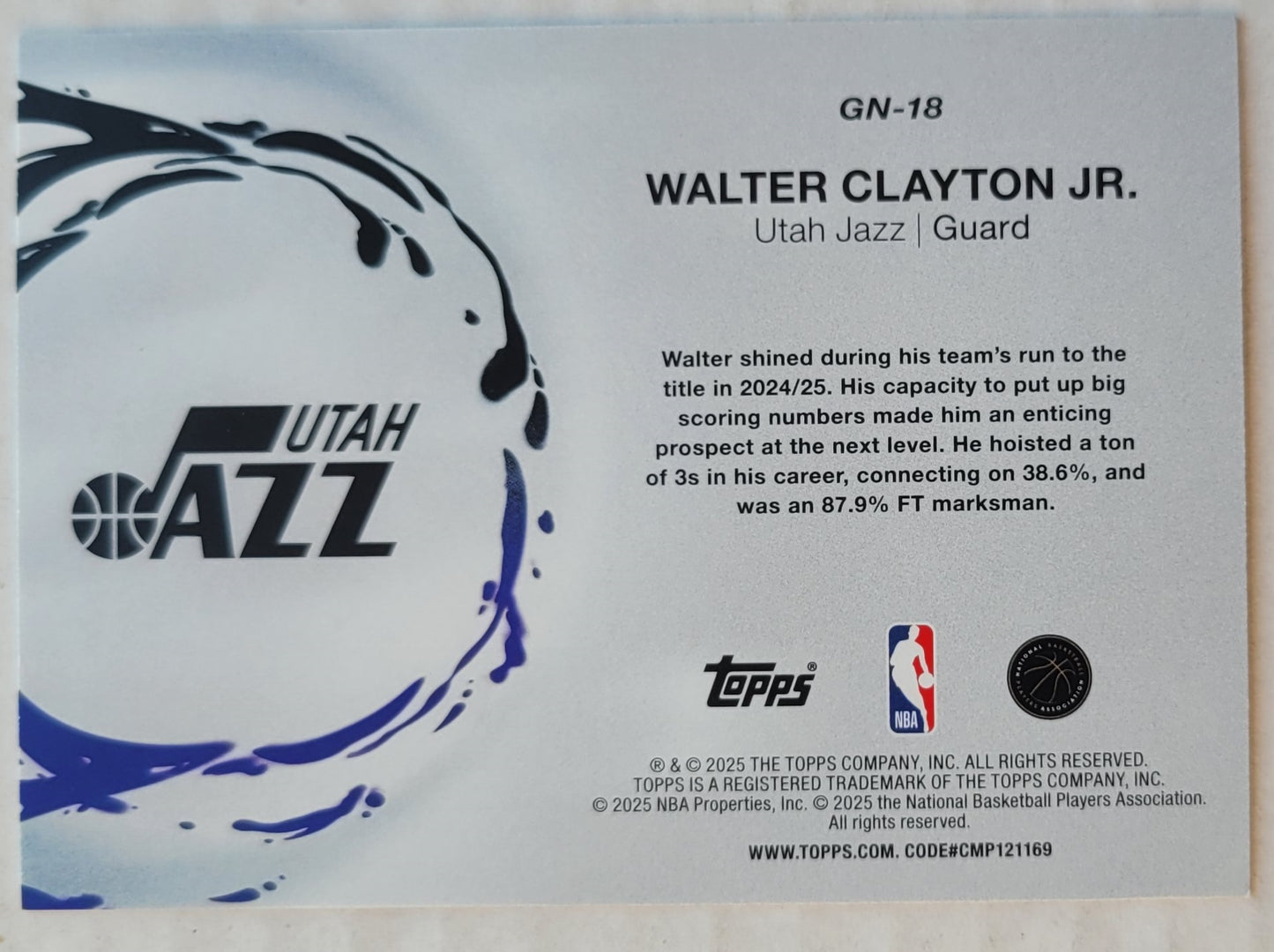 Walter Clayton Jr. - 2025-26 Topps Generation Now #GN18