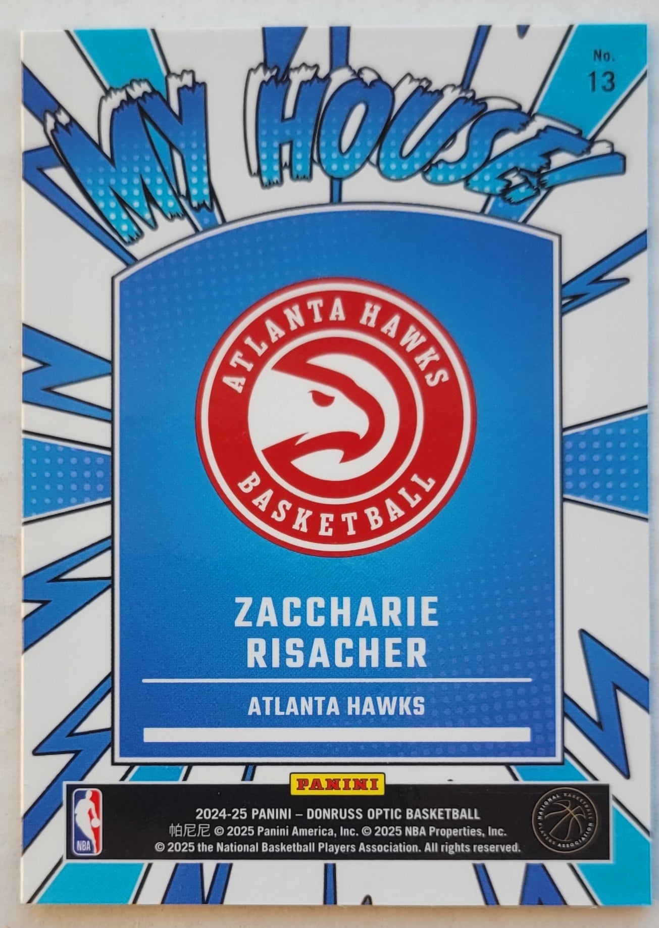 Zaccharie Risacher - 2024-25 Donruss Optic My House #13