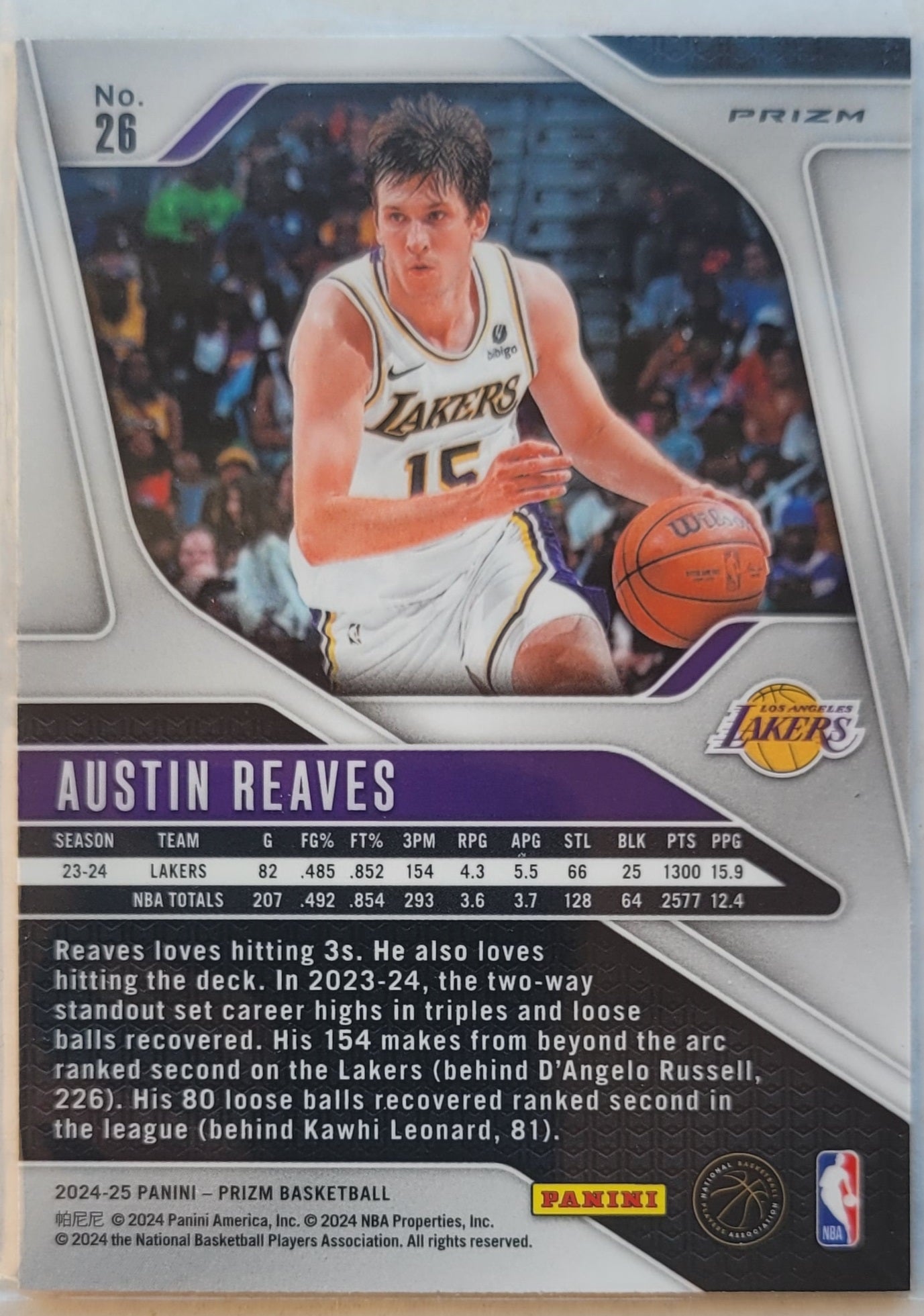 Austin Reaves - 2024-25 Panini Prizm Prizms Pink Ice #26