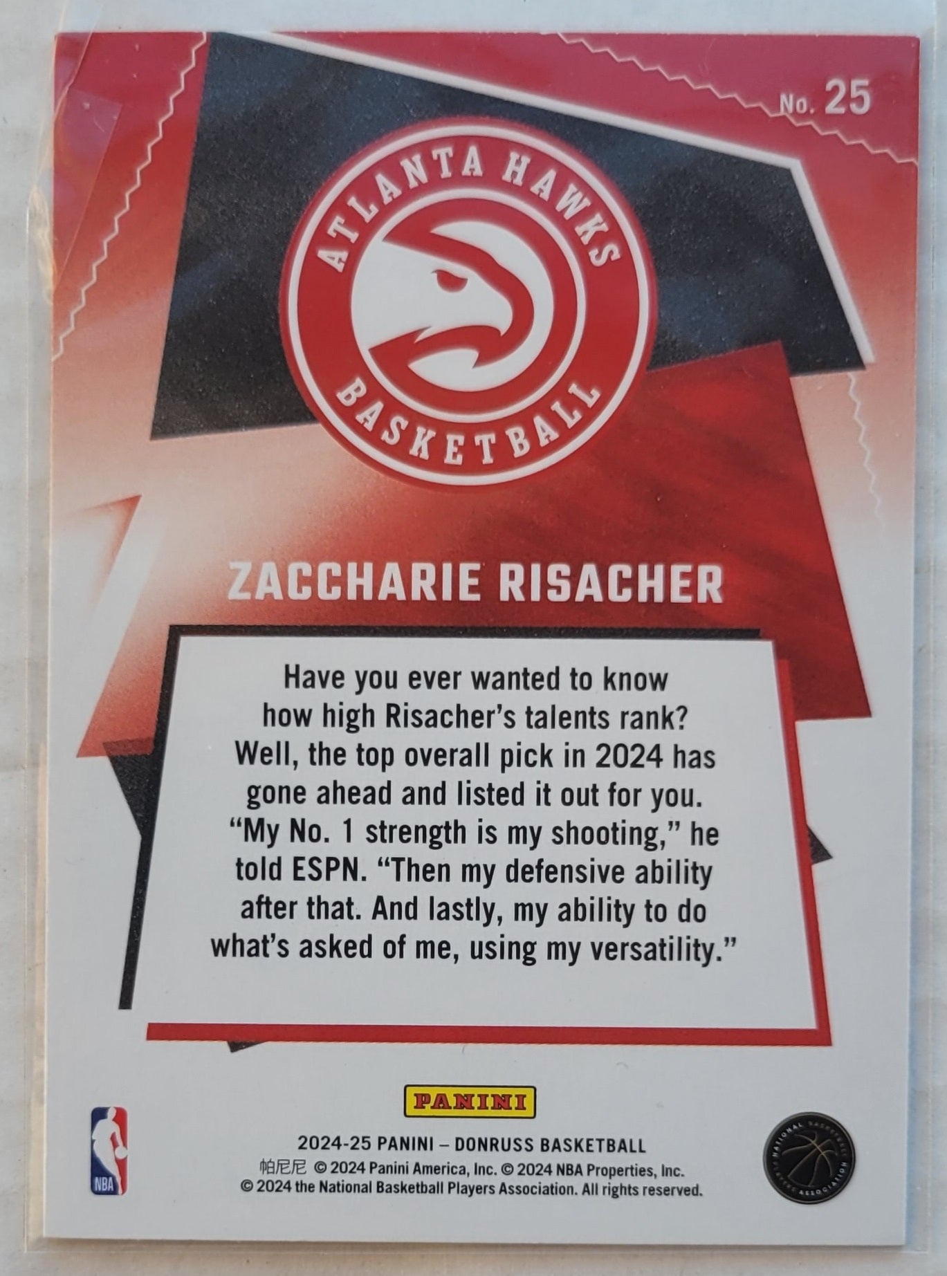 Zaccharie Risacher - 2024-25 Donruss Great X-Pectations #25