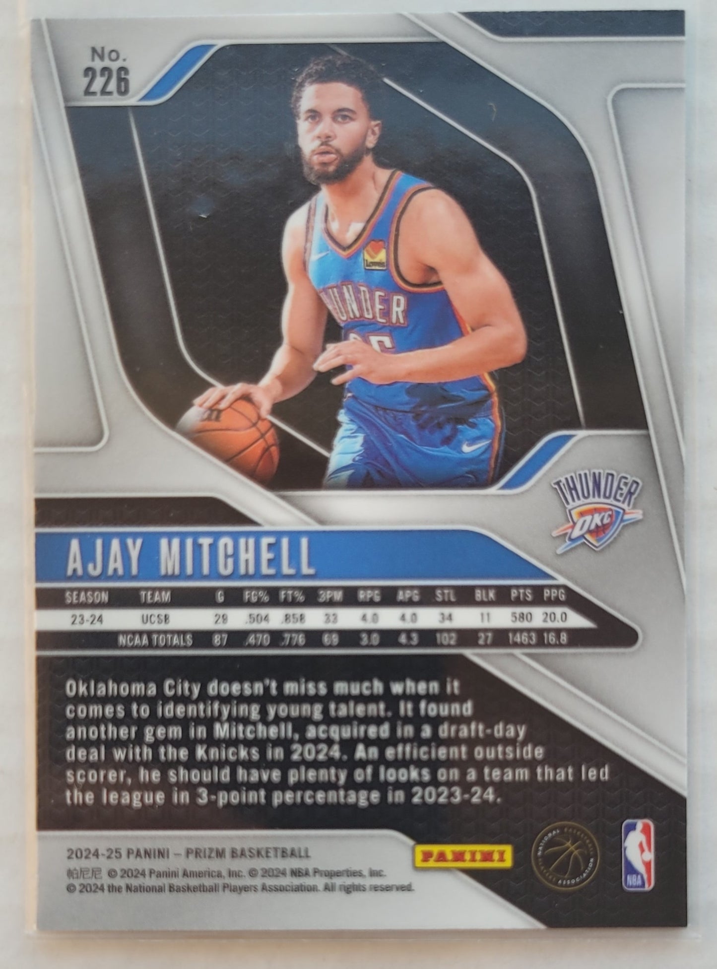 Ajay Mitchell - 2024-25 Panini Prizm #226 RC