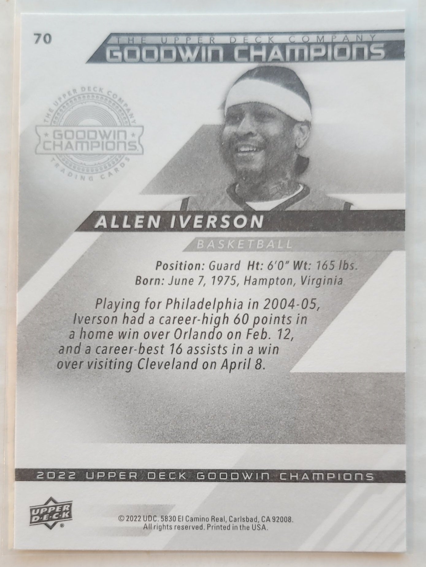 Allen Iverson - 2022 Upper Deck Goodwin Champions #70