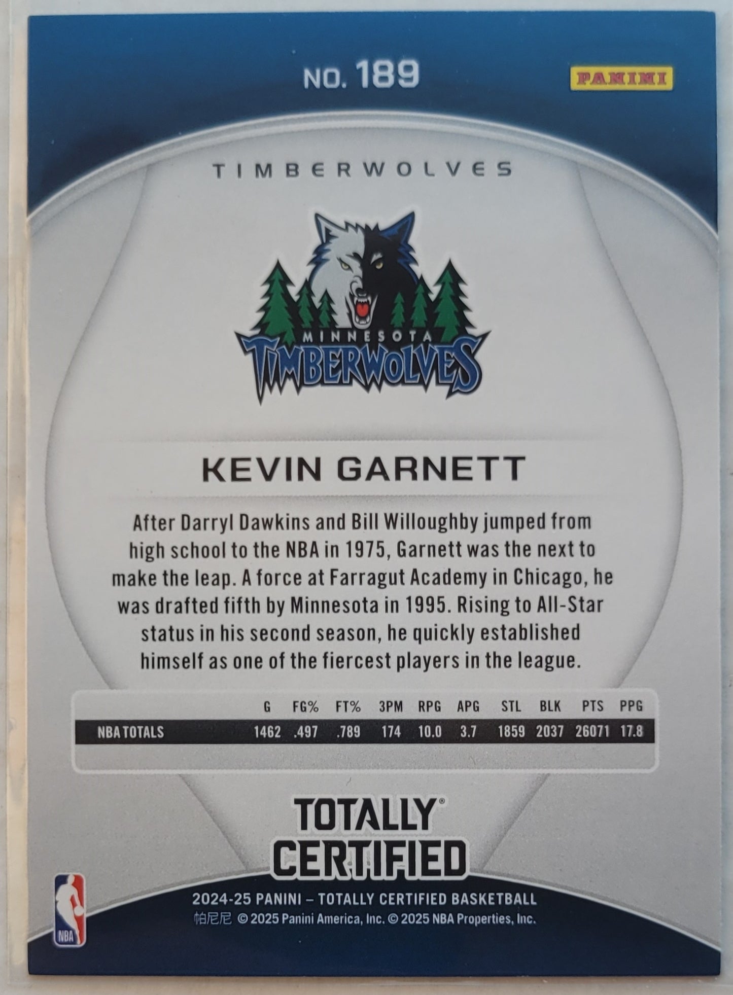 Kevin Garnett - 2024-25 Totally Certified Mirror #189 LGD