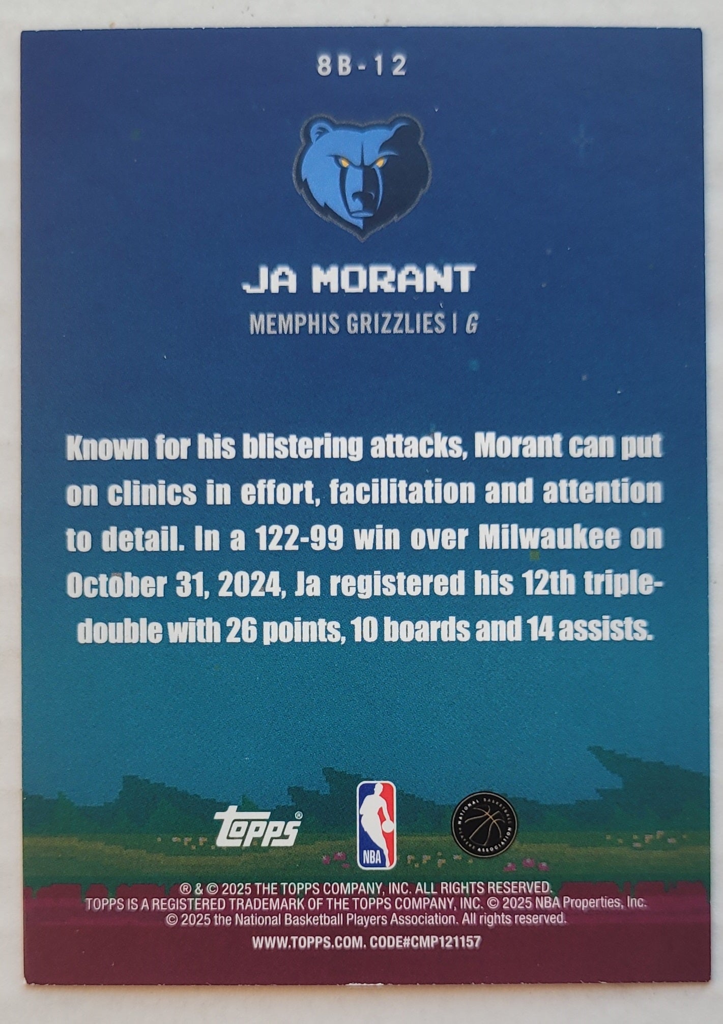 Ja Morant - 2025-26 Topps 8-Bit Ballers #8B12