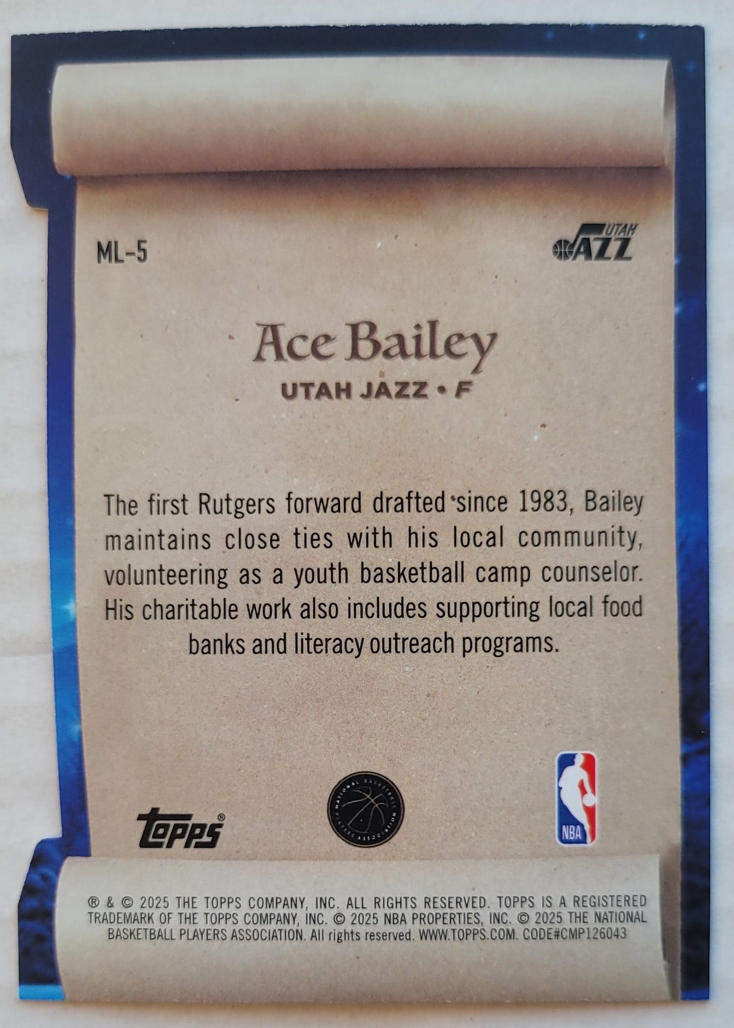 Ace Bailey - 2025-26 Topps Holiday Making The Nice List #ML5