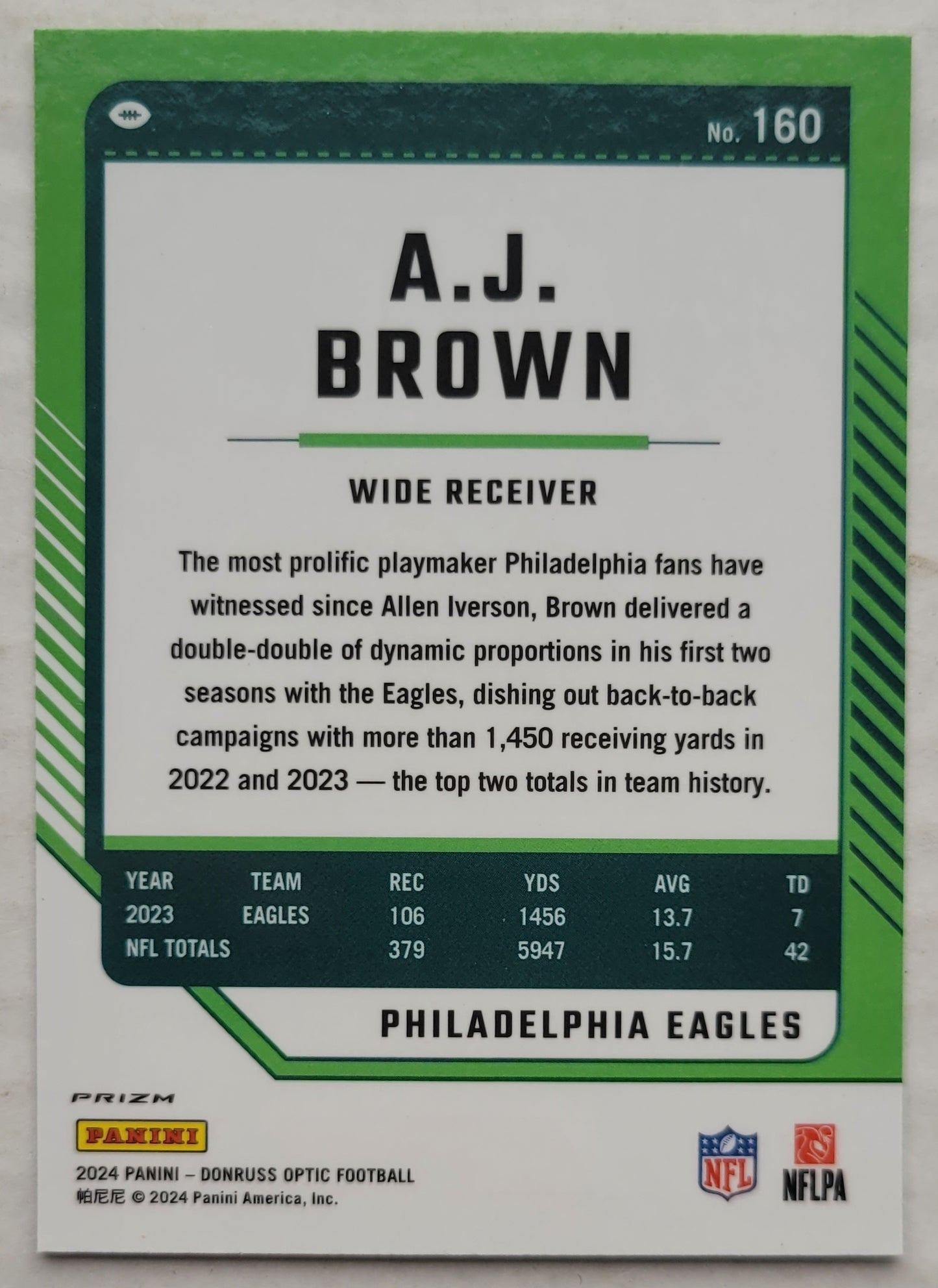 A.J. Brown - 2024 Donruss Optic Holo #160