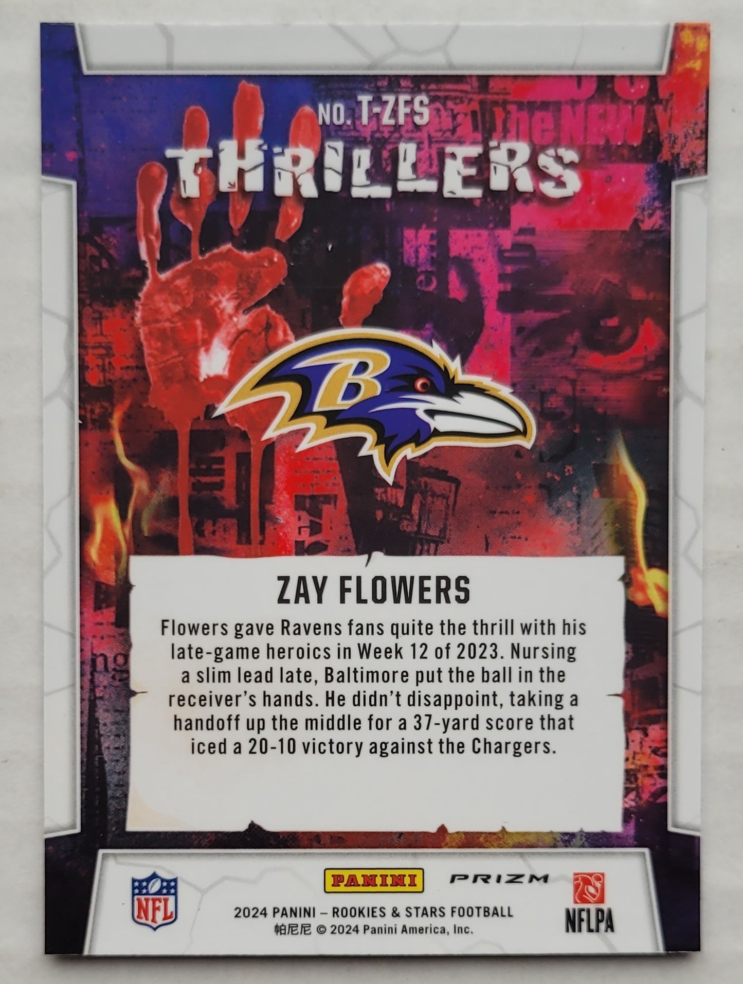 Zay Flowers - 2024 Rookies and Stars Thrillers Silver #2