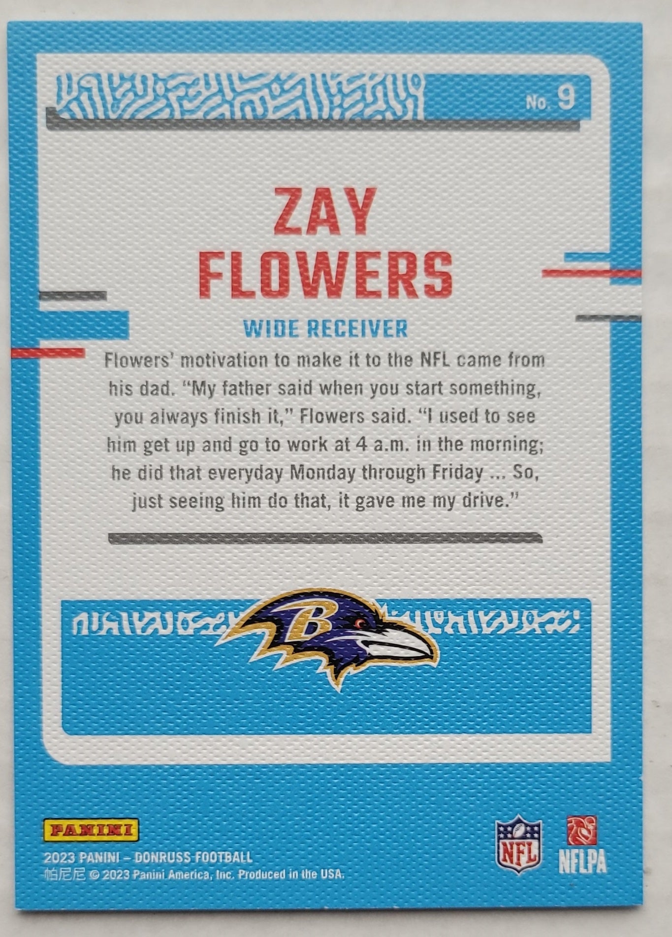 Zay Flowers - 2023 Donruss Rated Rookies Portrait #9