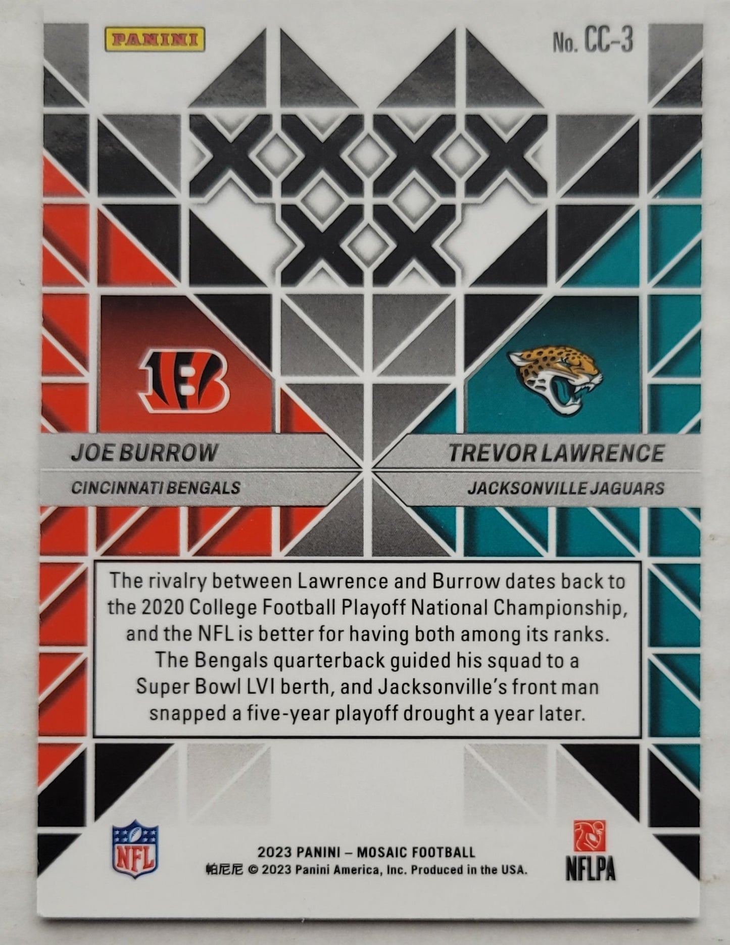 Joe Burrow / Trevor Lawrence - 2023 Panini Mosaic Carbon Copy #3