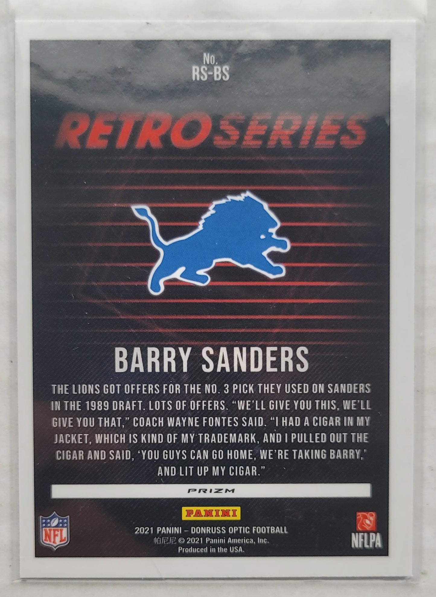 Barry Sanders - 2021 Donruss Optic Retro Series #RS-BS