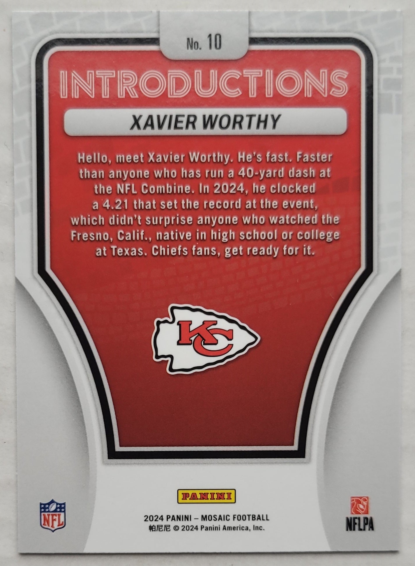 Xavier Worthy - 2024 Panini Mosaic Introductions #10