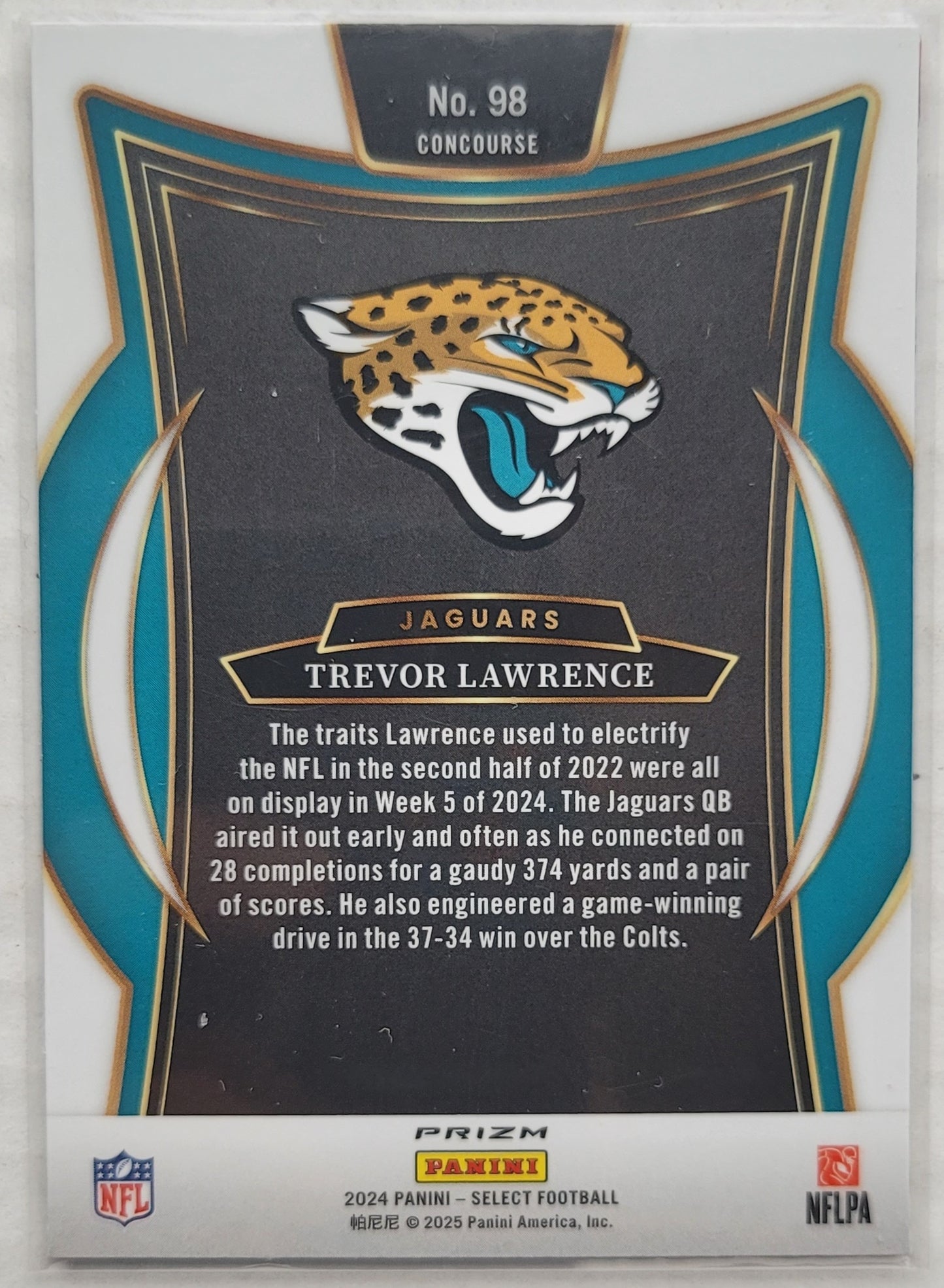 Trevor Lawrence - 2024 Select Prizm Red and Yellow Shock #98